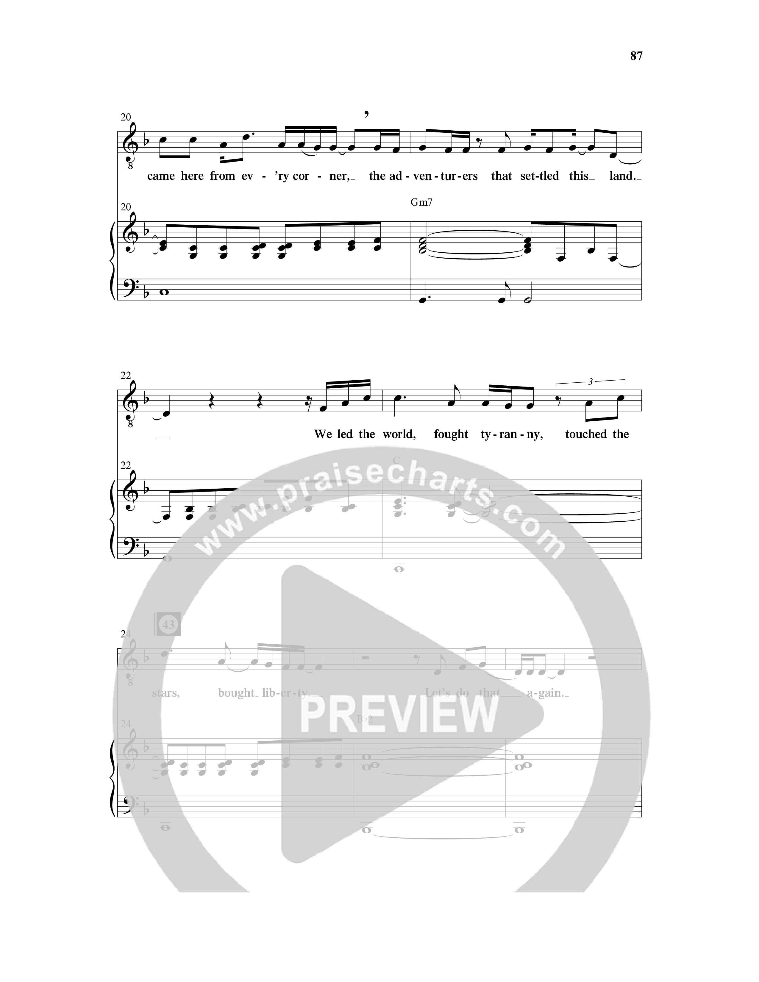 American Dreamers (10 Song Choral Collection) Song 9 (Piano SATB) (Arr. Tony Wood / Arr. Cliff Duren)