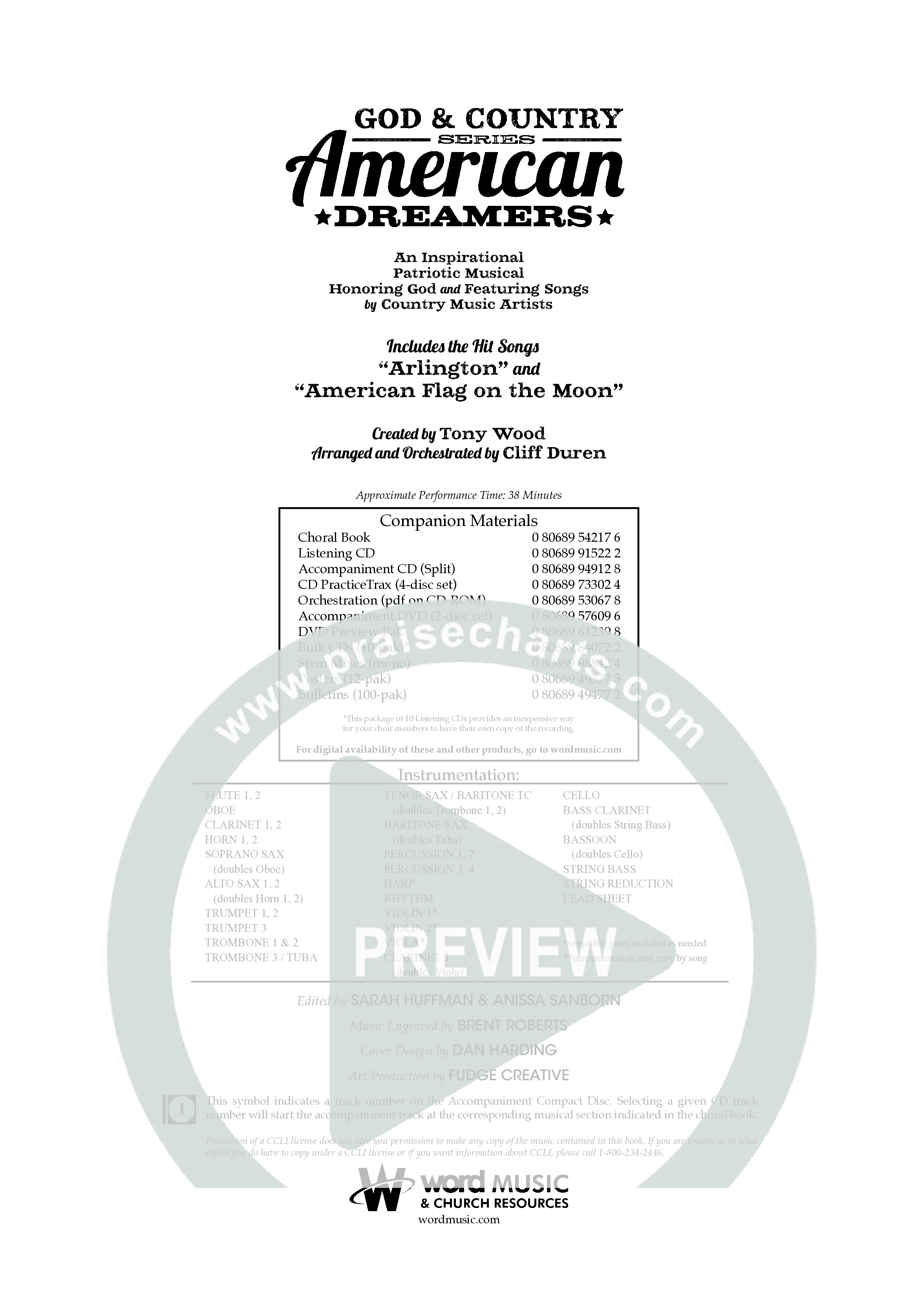 American Dreamers (10 Song Choral Collection) Choral Book (Arr. Tony Wood / Arr. Cliff Duren)