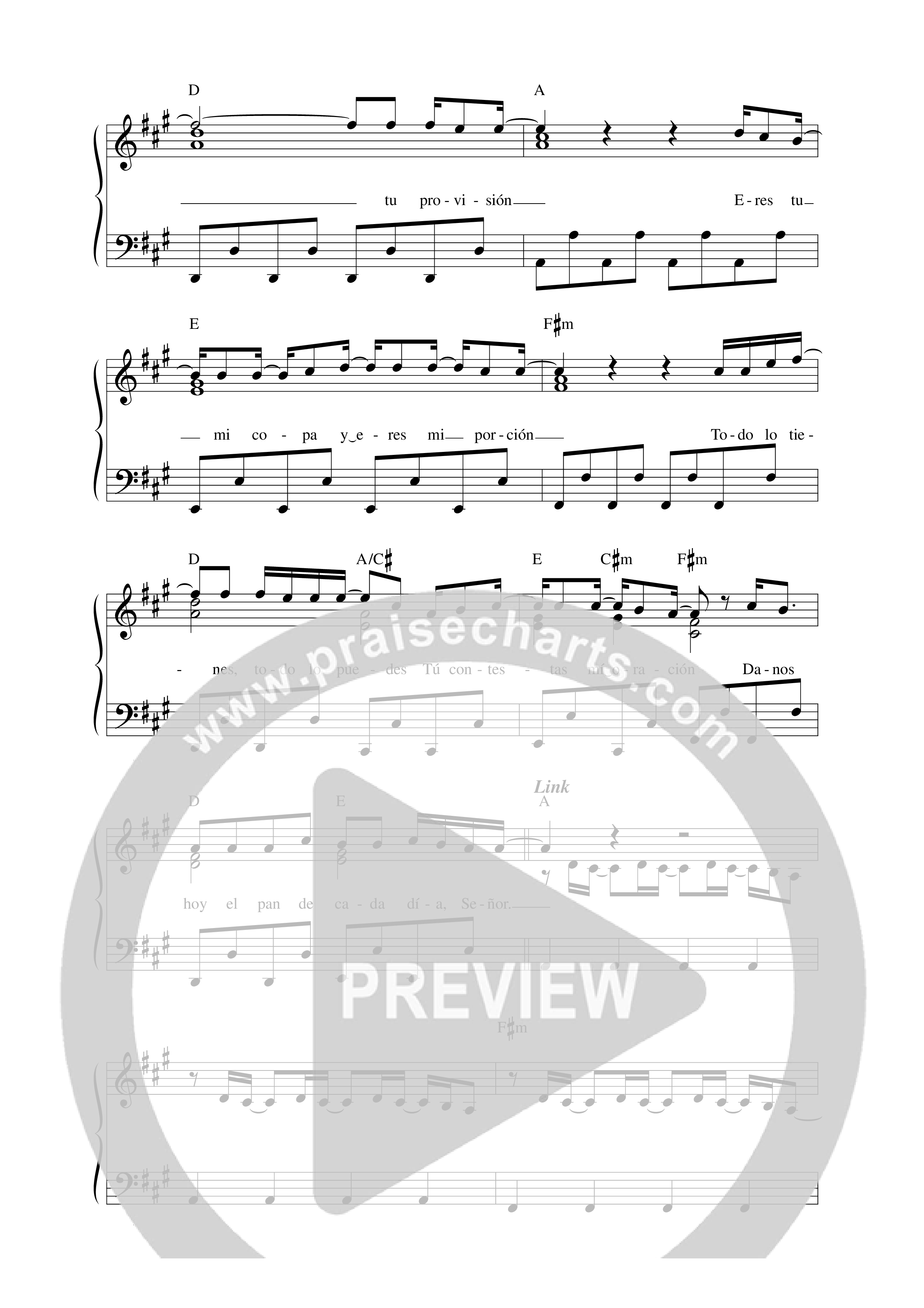 Danos hoy el pan de cada día Lead Sheet Melody (Música Más Vida)