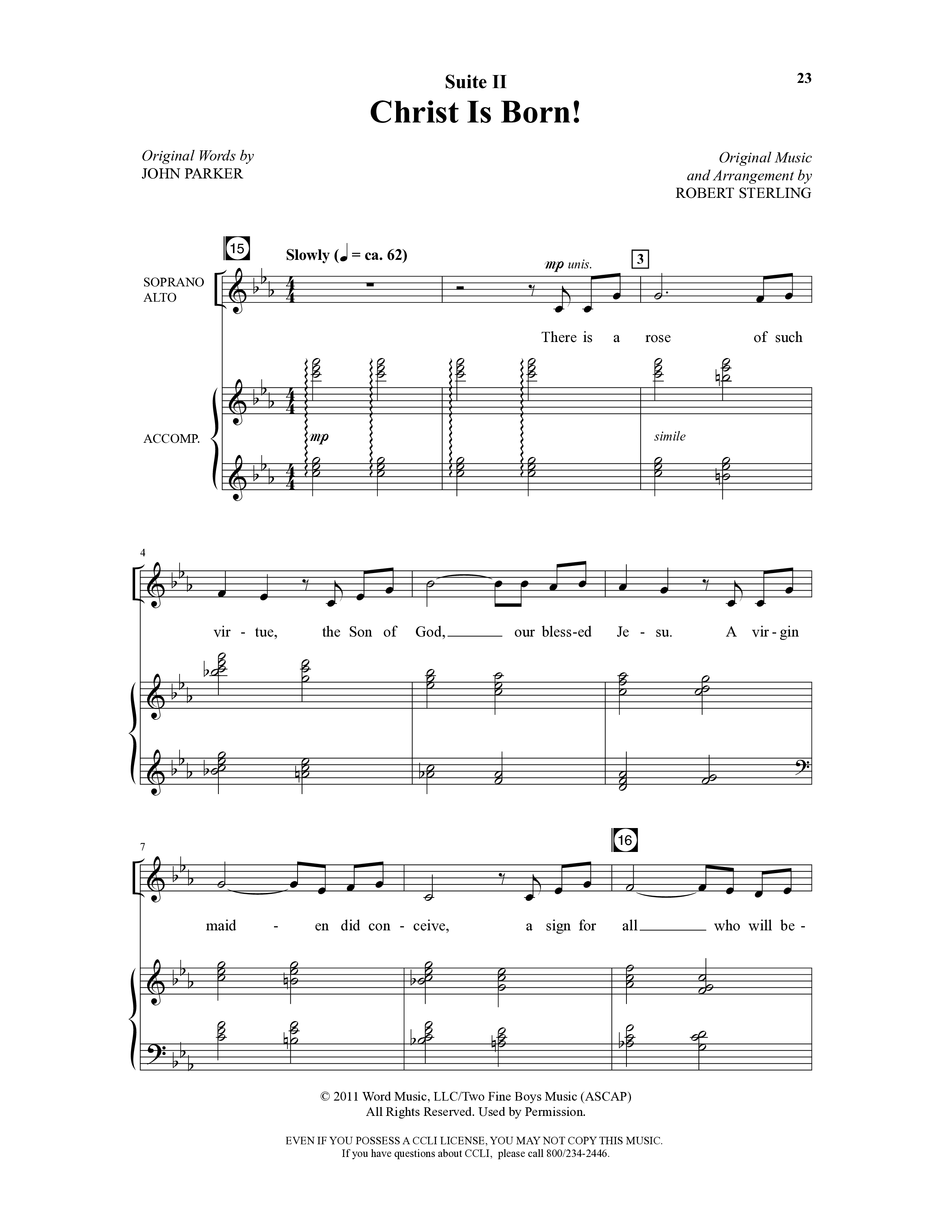 There Is A Rose (5 Song Choral Collection) Song 3 (Piano SATB) (Arr. Robert Sterling / Arr. John Parker)