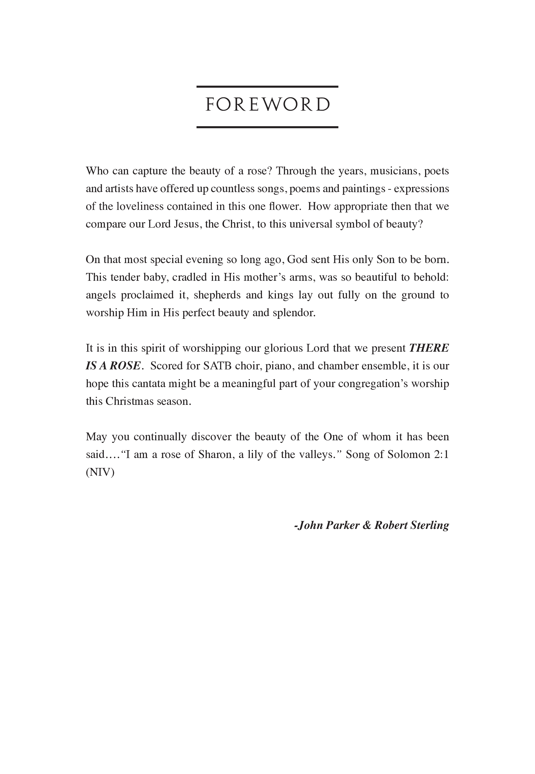 There Is A Rose (5 Song Choral Collection) Song 6 (Piano SATB) (Arr. Robert Sterling / Arr. John Parker)