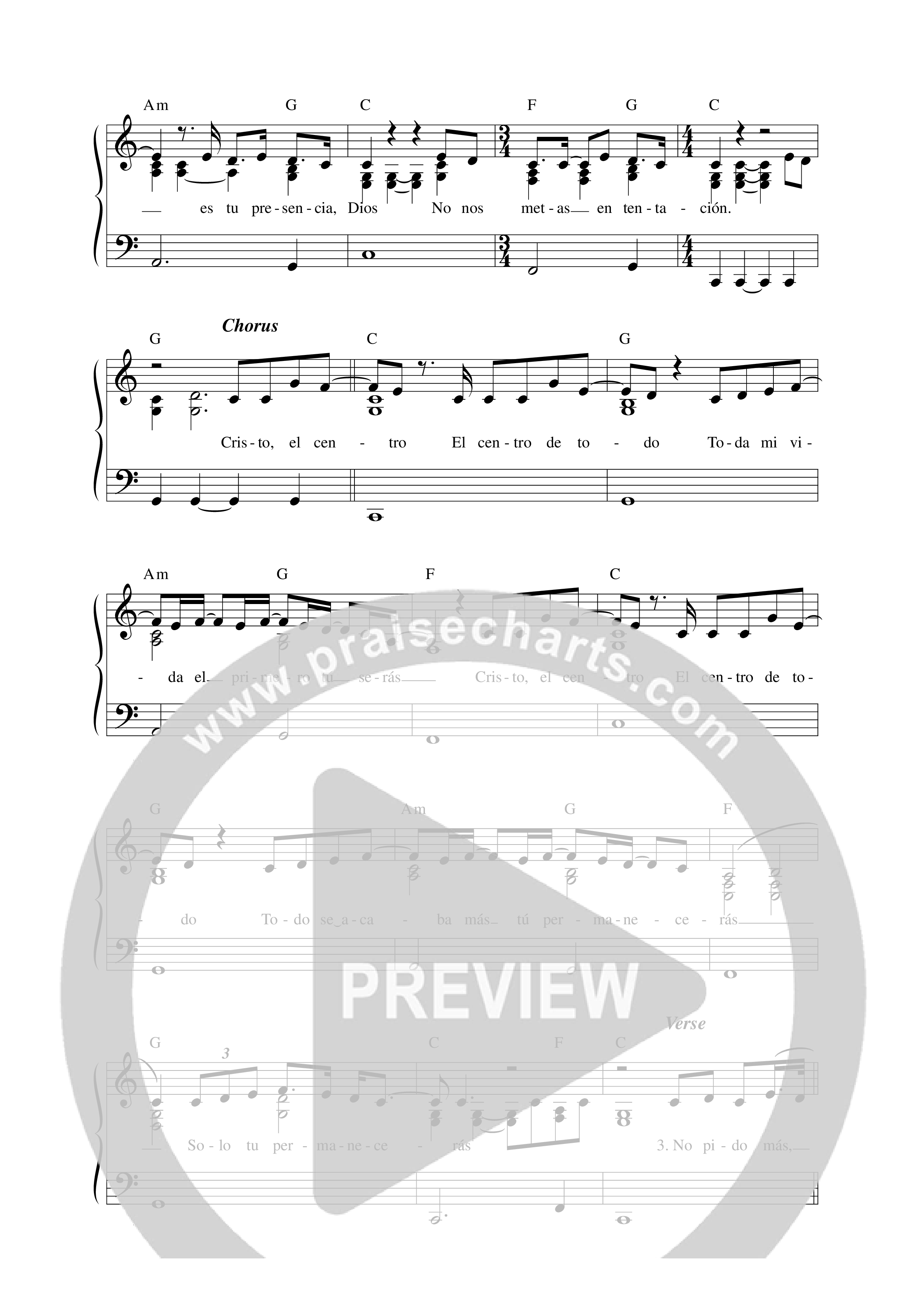 No nos metas en tentación Lead Sheet Melody (Música Más Vida)