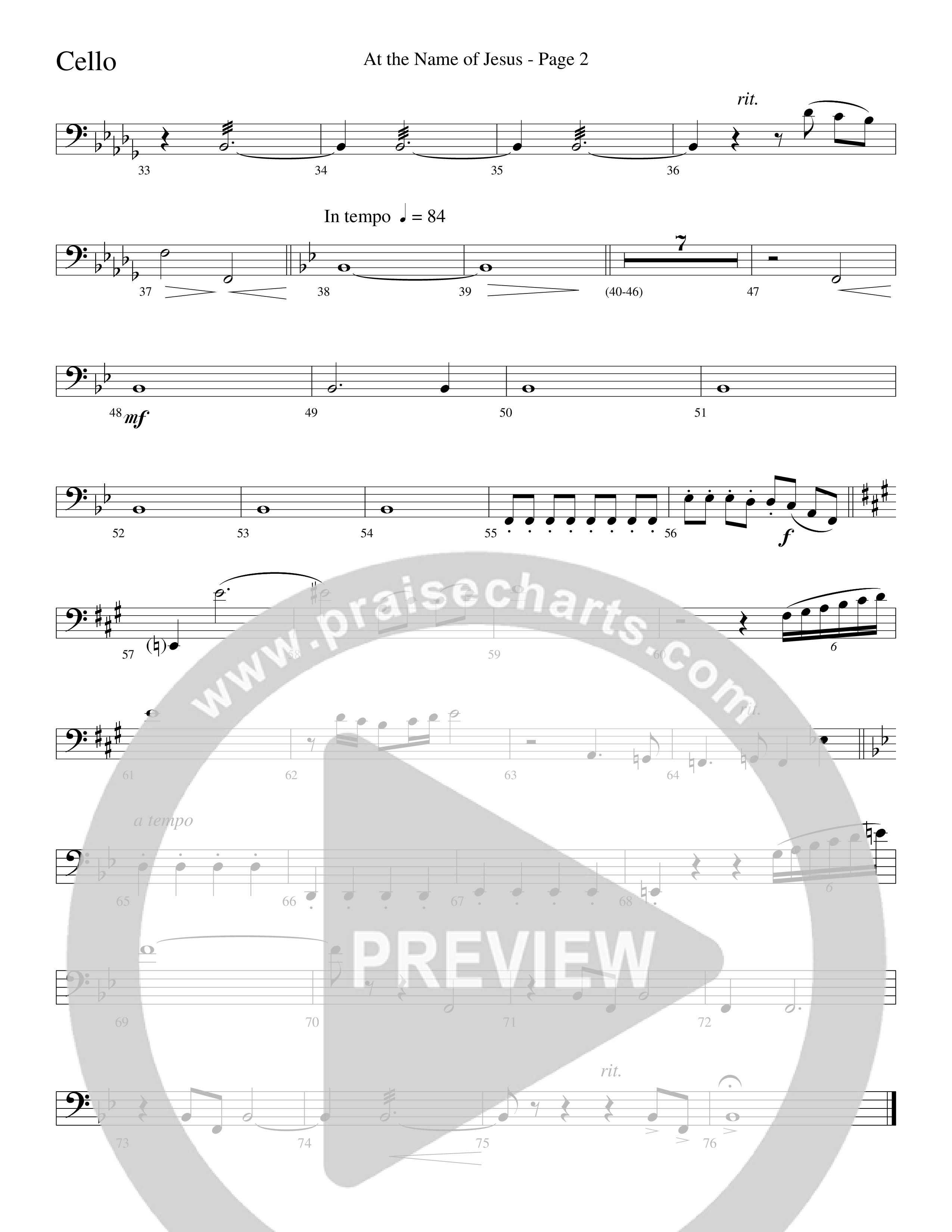 At The Name Of Jesus (Choral Anthem SATB) Cello (Word Music Choral / Edson Dickinson)