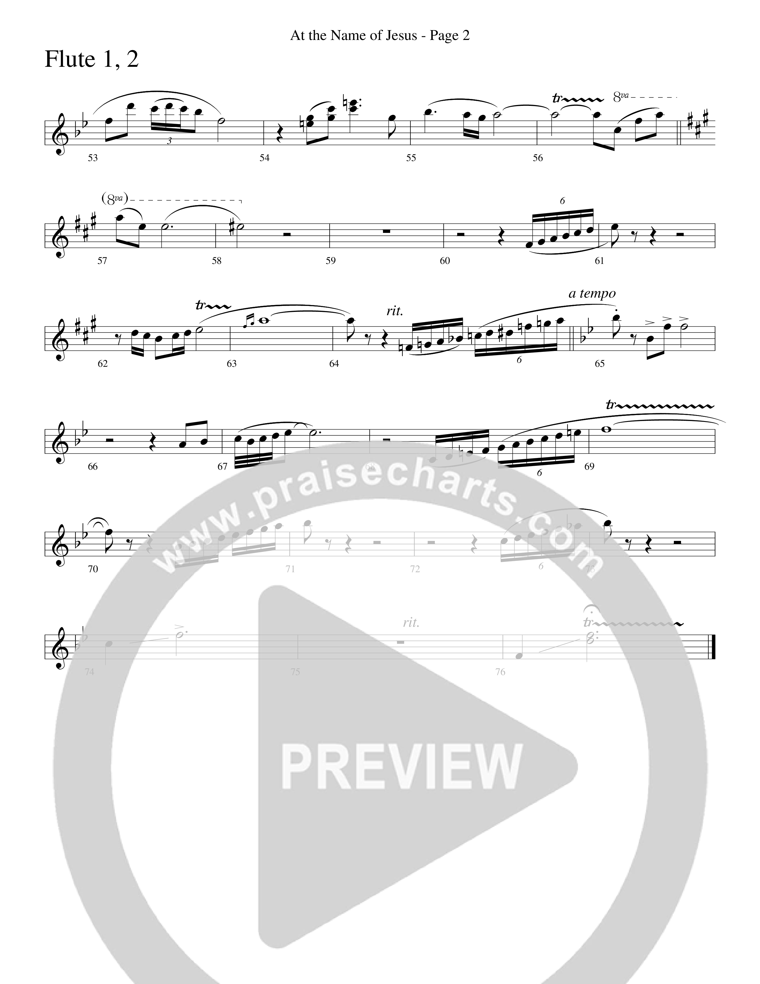 At The Name Of Jesus (Choral Anthem SATB) Flute 1/2 (Word Music Choral / Edson Dickinson)
