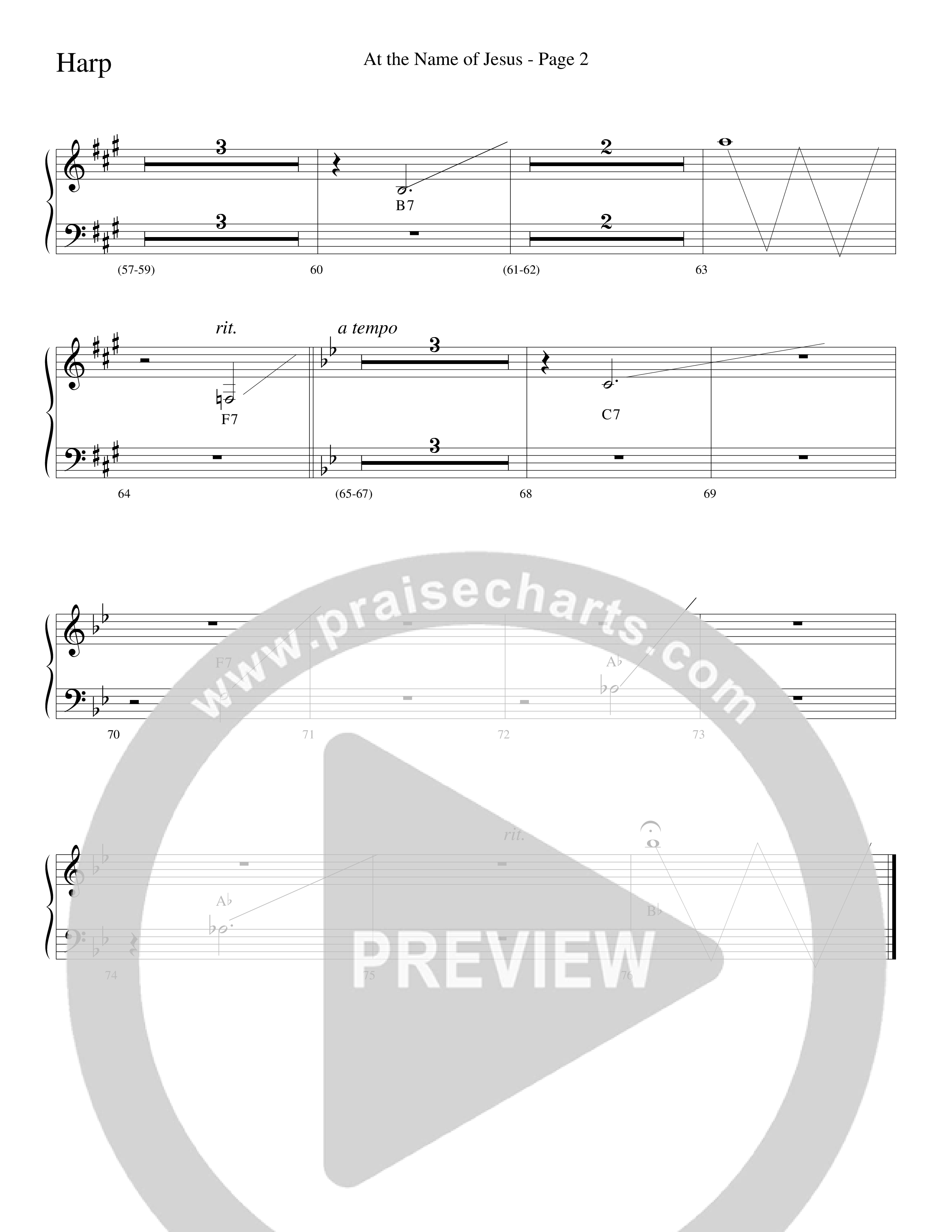 At The Name Of Jesus (Choral Anthem SATB) Harp (Word Music Choral / Edson Dickinson)