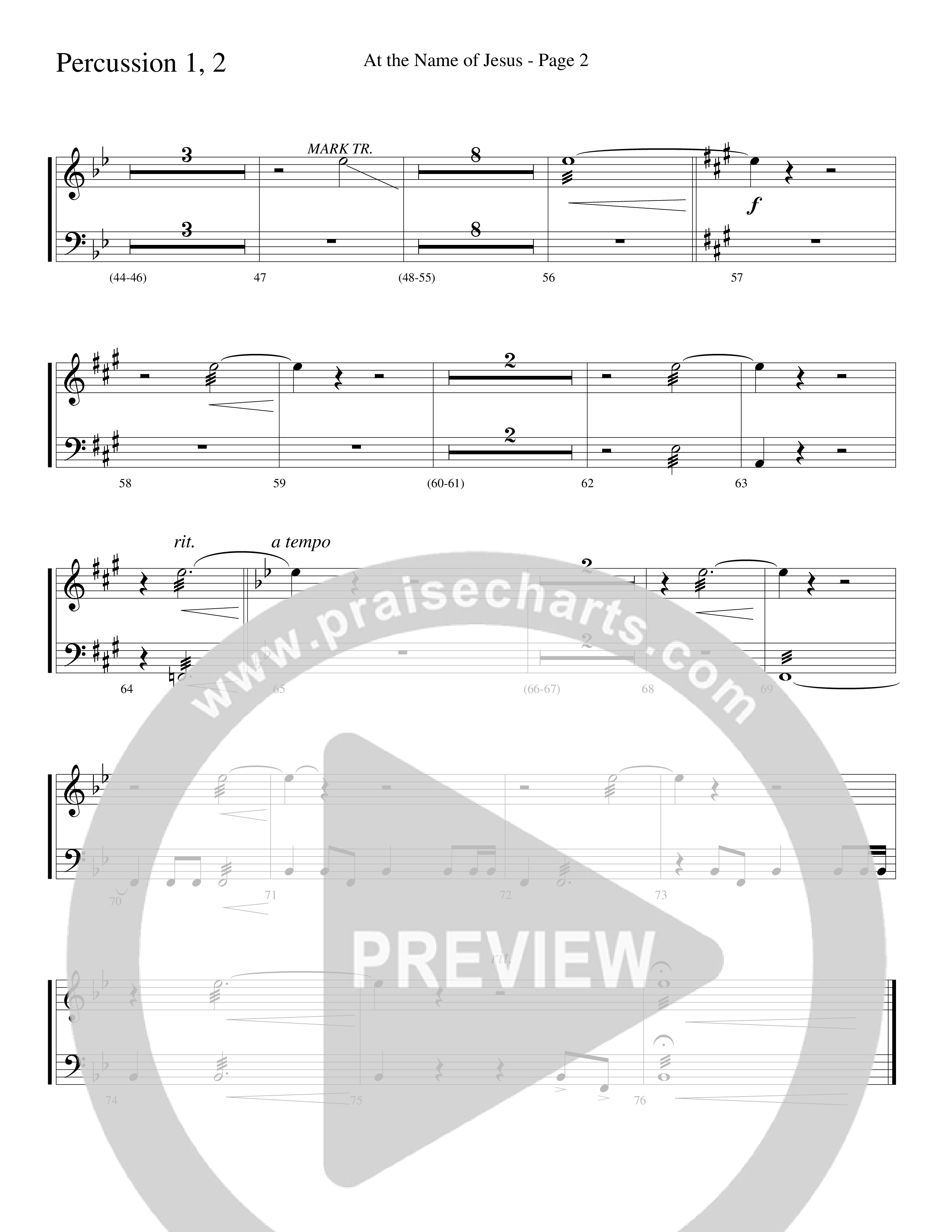 At The Name Of Jesus (Choral Anthem SATB) Percussion (Word Music Choral / Edson Dickinson)