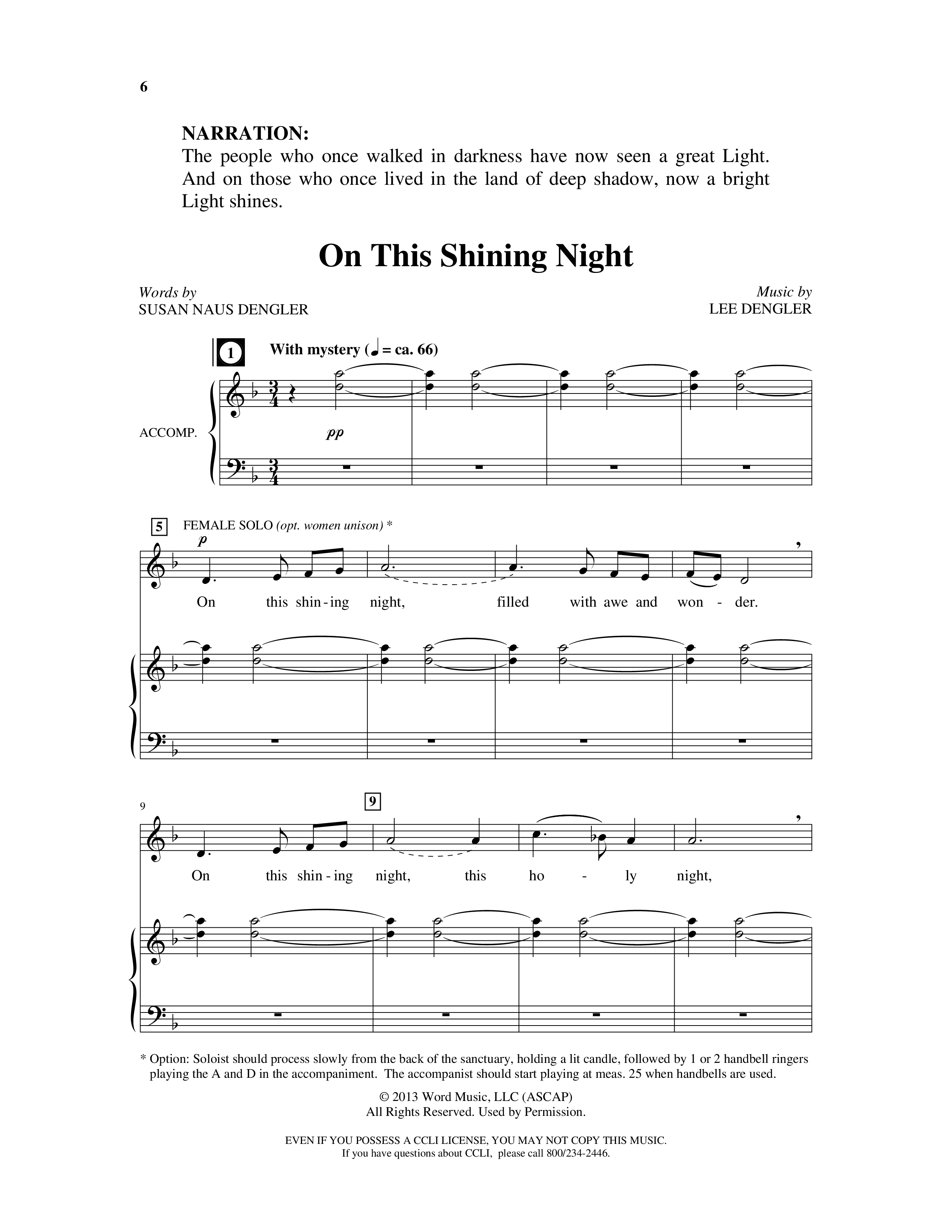 On This Shining Night (7 Song Choral Collection) Choral Book (Arr. Lee Dengler / Arr. Susan Naus Dengler / Orch. Phillip Keveren)