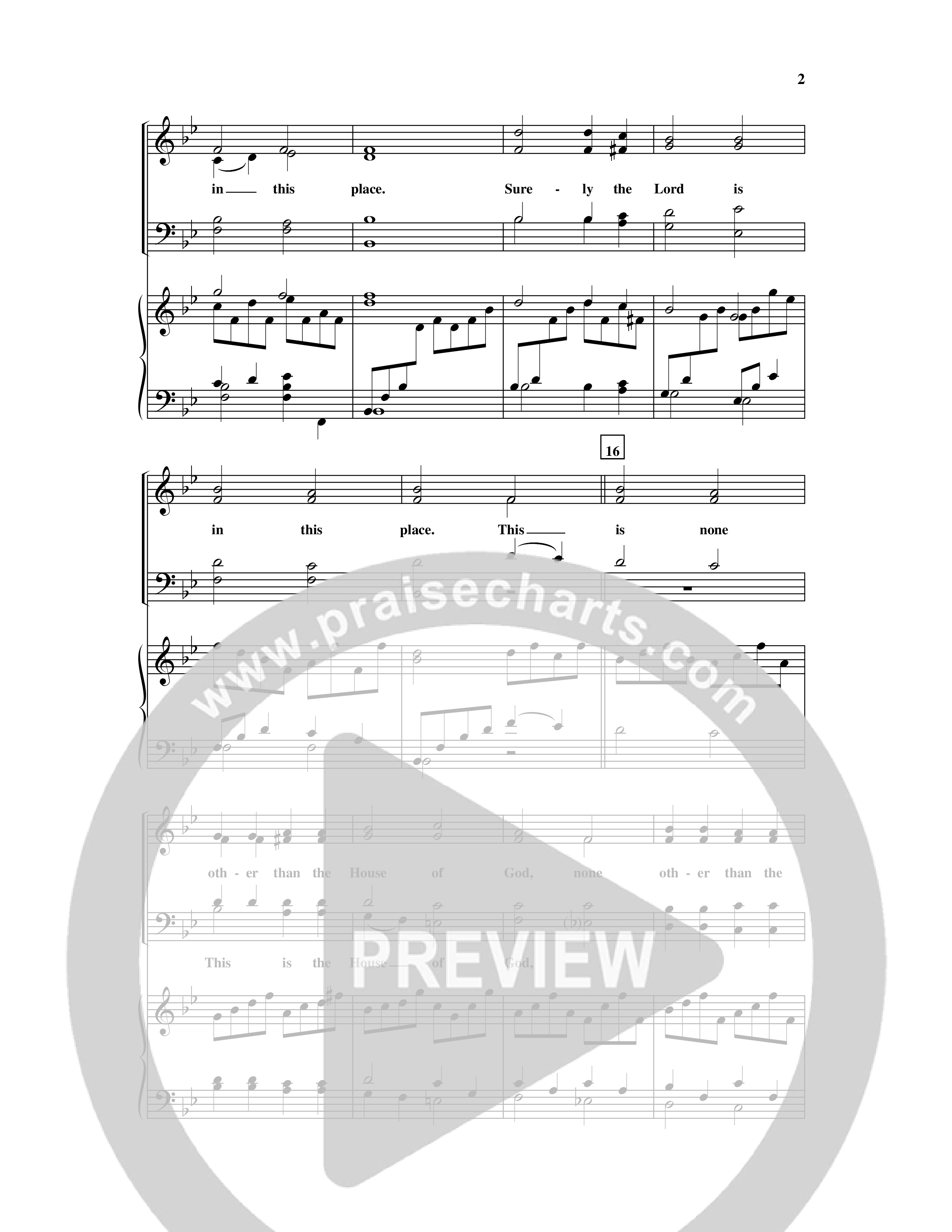 Surely The Lord Is In This Place (Choral Anthem SATB) Anthem (SATB/Piano) (Word Music Choral / Orch. Keith Christopher)
