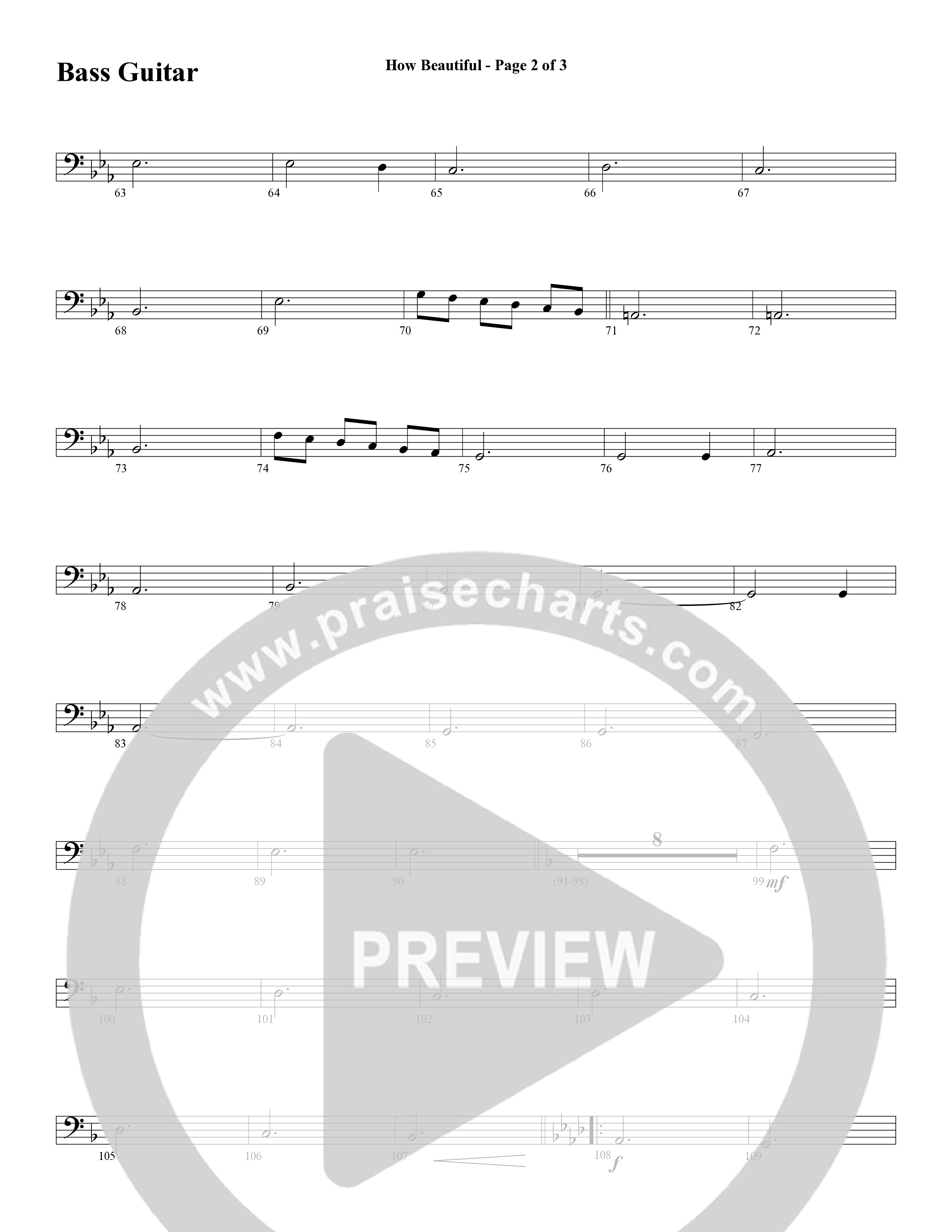 How Beautiful (Choral Anthem SATB) Bass Guitar (Word Music Choral / Arr. Bruce Greer)