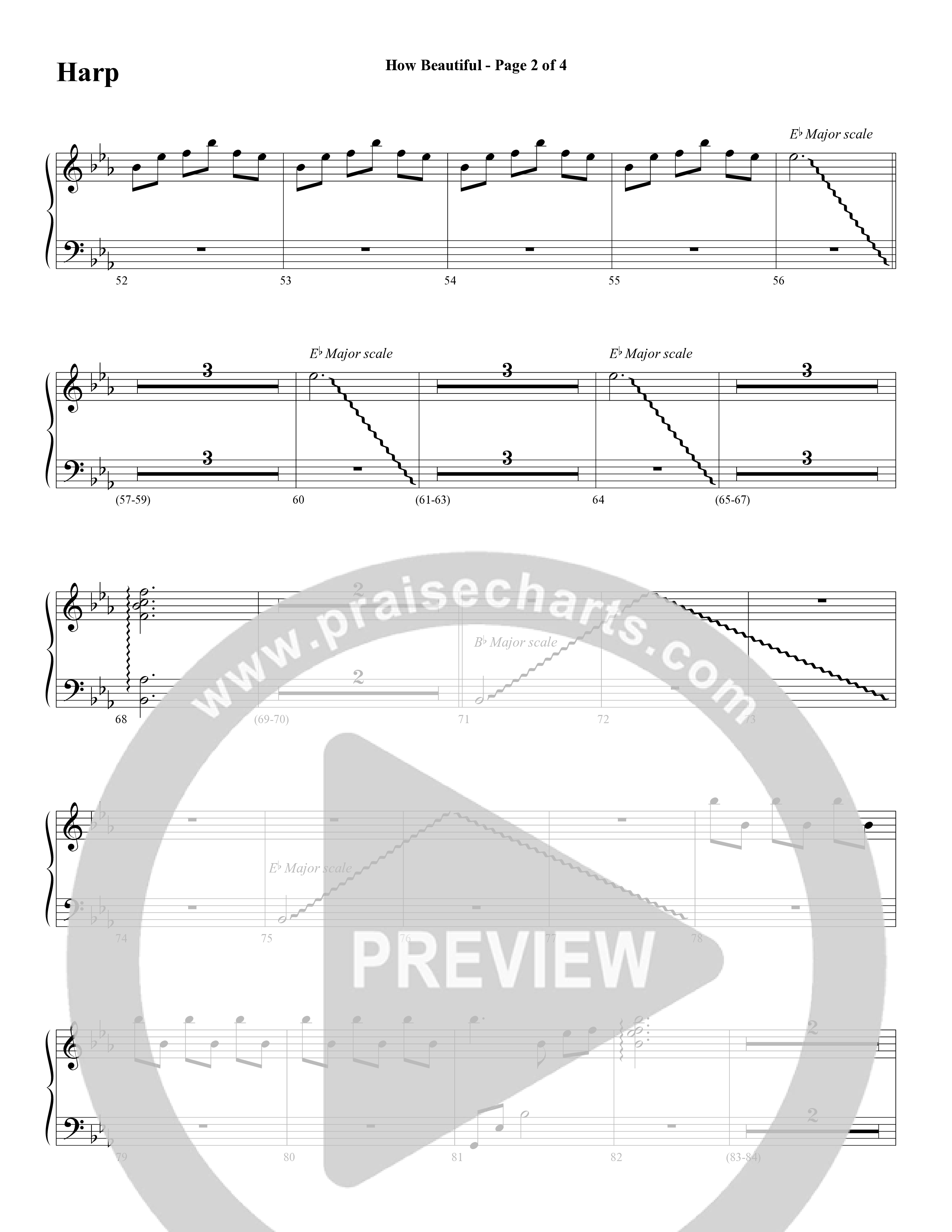 How Beautiful (Choral Anthem SATB) Harp (Word Music Choral / Arr. Bruce Greer)