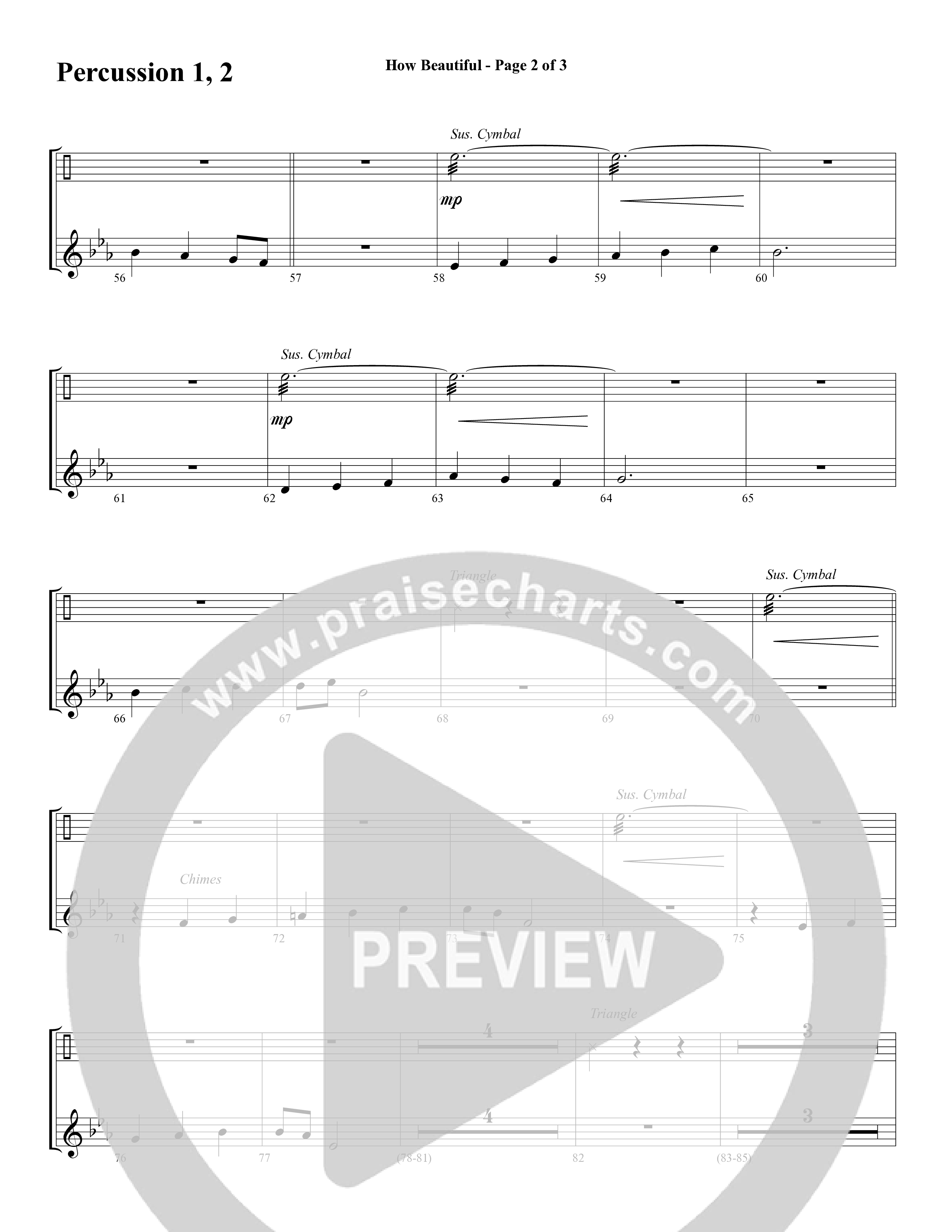 How Beautiful (Choral Anthem SATB) Percussion (Word Music Choral / Arr. Bruce Greer)
