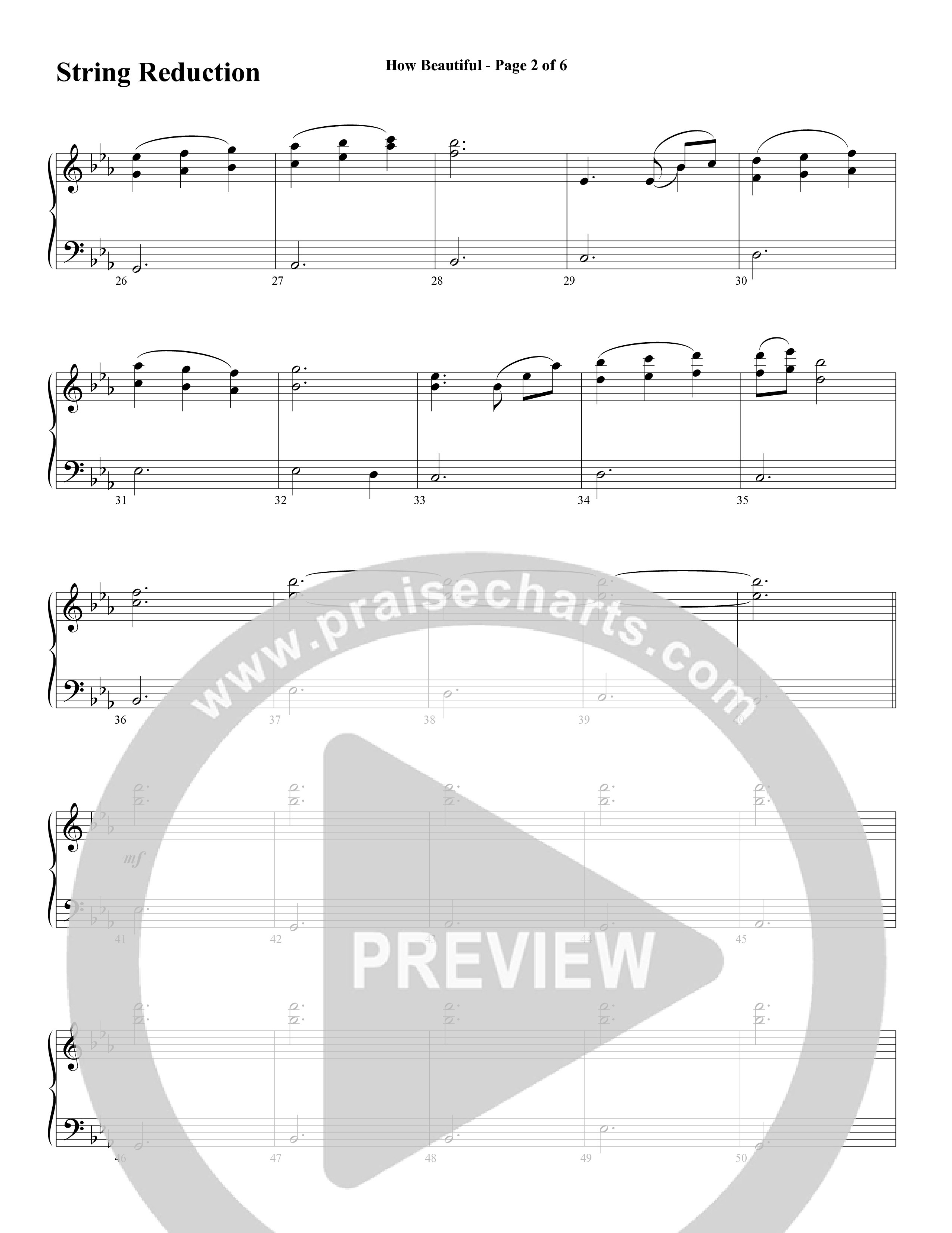 How Beautiful (Choral Anthem SATB) String Reduction (Word Music Choral / Arr. Bruce Greer)