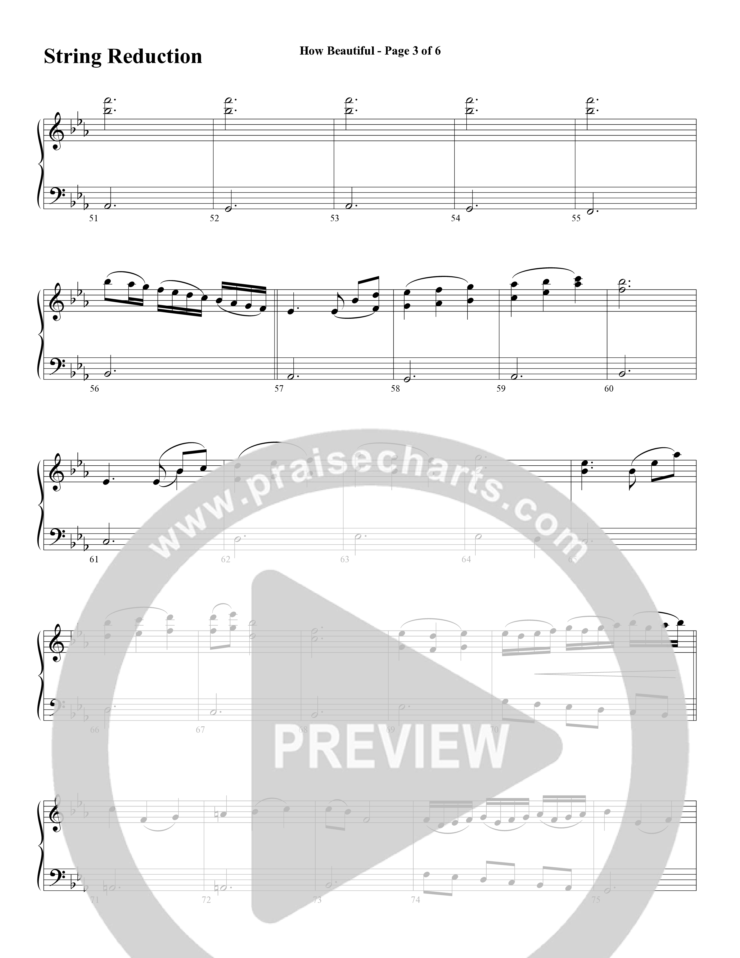 How Beautiful (Choral Anthem SATB) String Reduction (Word Music Choral / Arr. Bruce Greer)