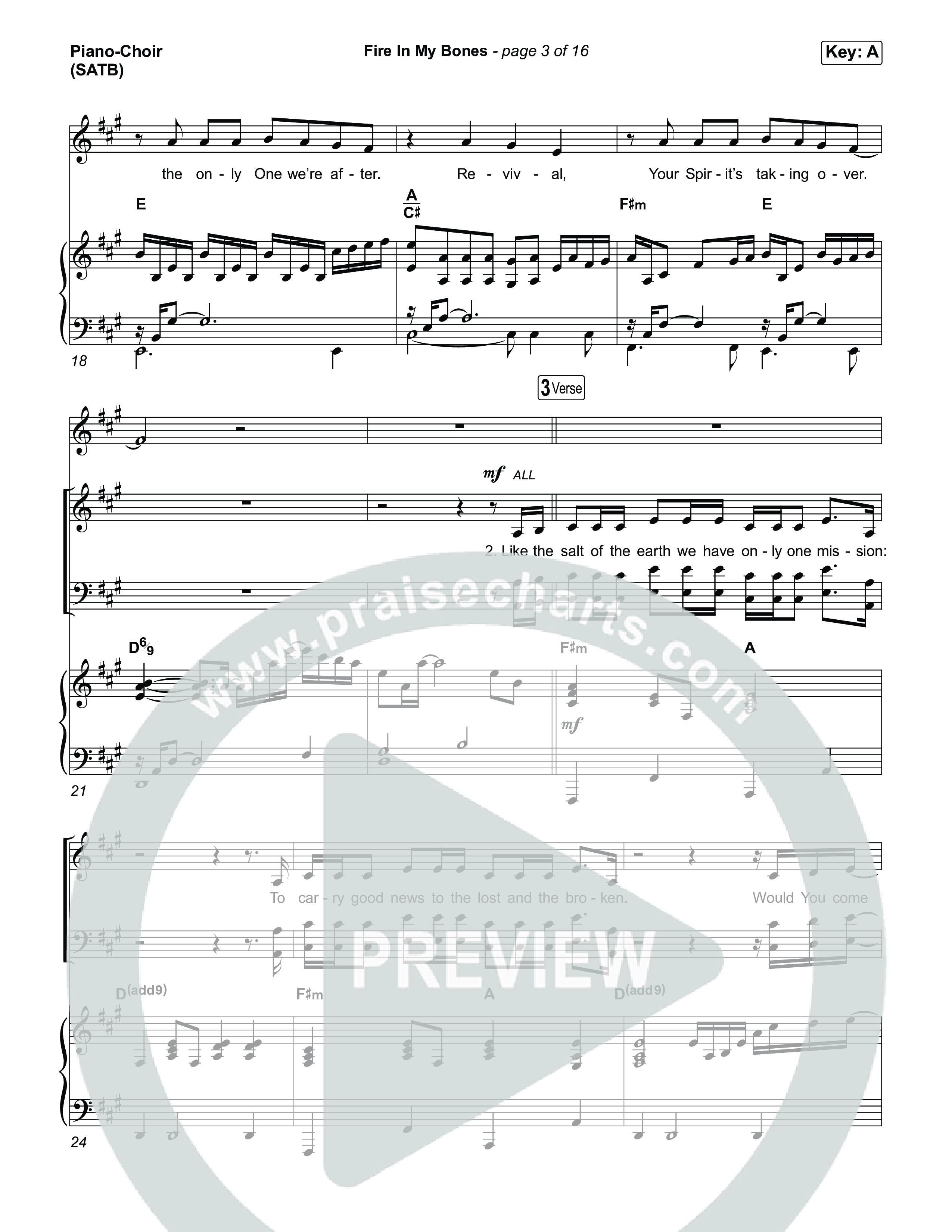 Fire In My Bones Piano/Vocal (SATB) (Tiffany Hudson)