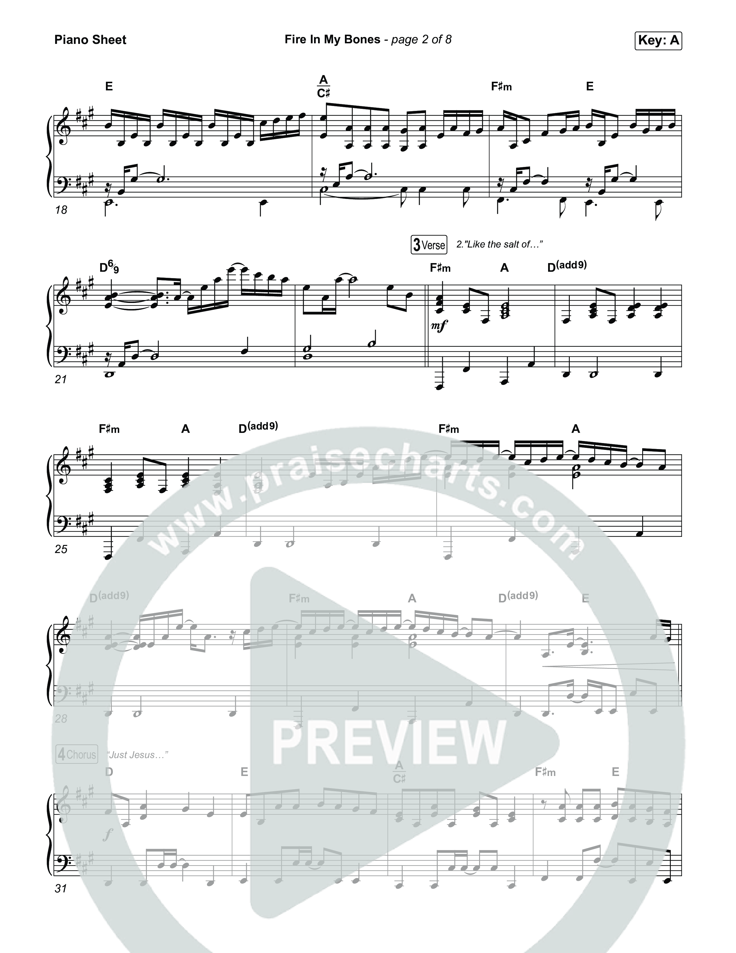 Fire In My Bones Piano Sheet (Tiffany Hudson)