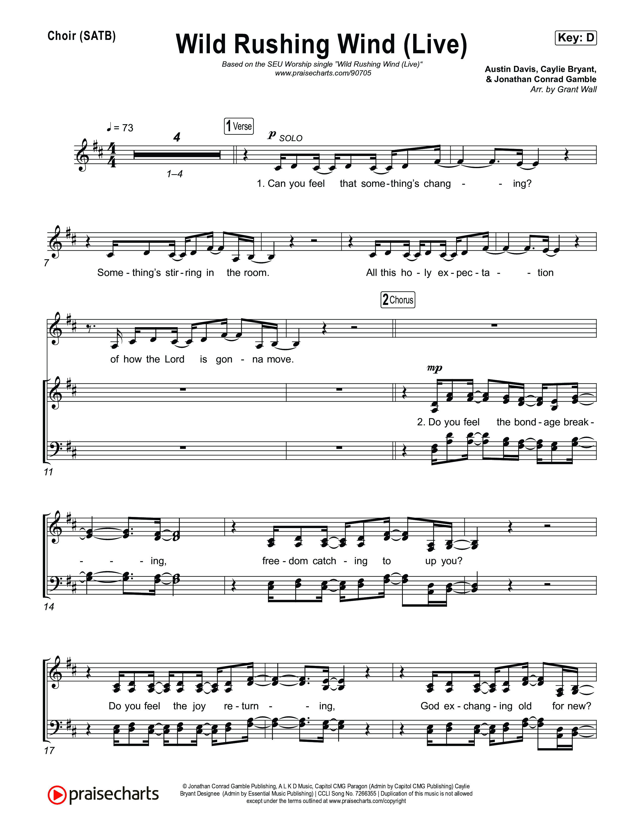 Wild Rushing Wind Choir Sheet (SATB) (SEU Worship)