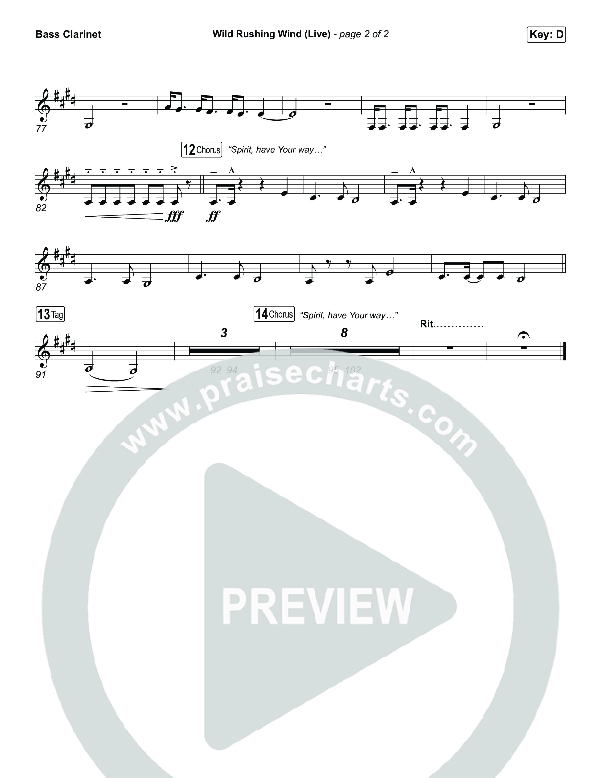 Wild Rushing Wind (Live) Bass Clarinet (SEU Worship)