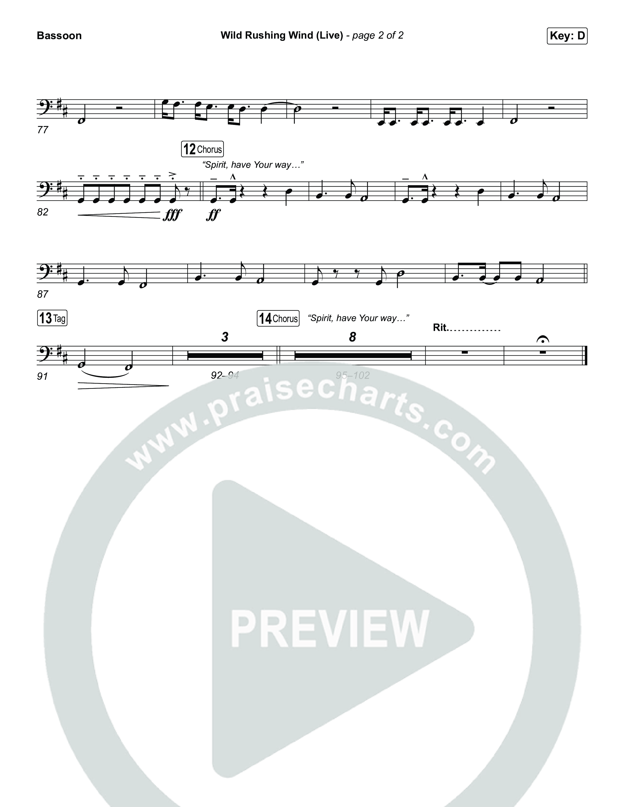 Wild Rushing Wind (Live) Bassoon (SEU Worship)