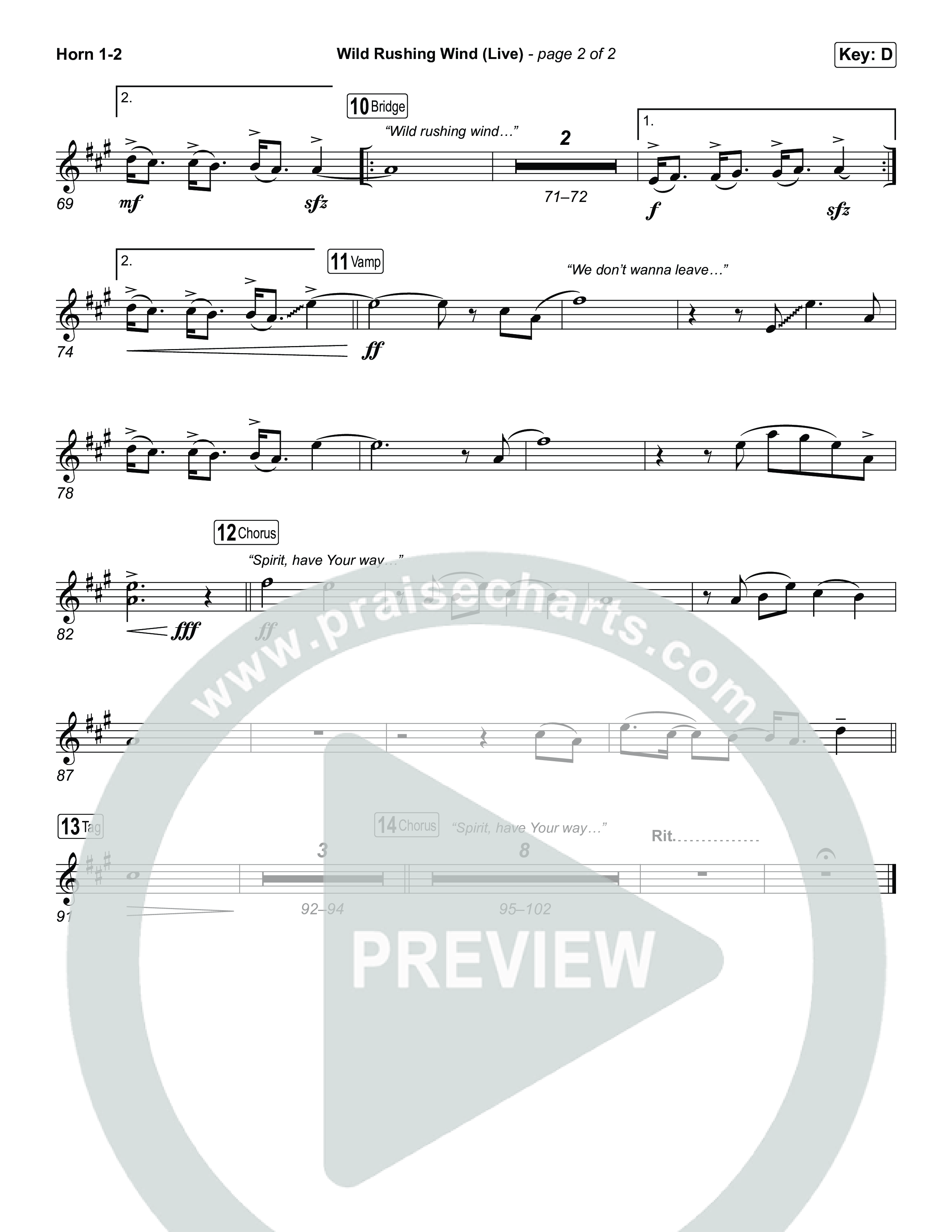 Wild Rushing Wind (Live) Brass Pack (SEU Worship)