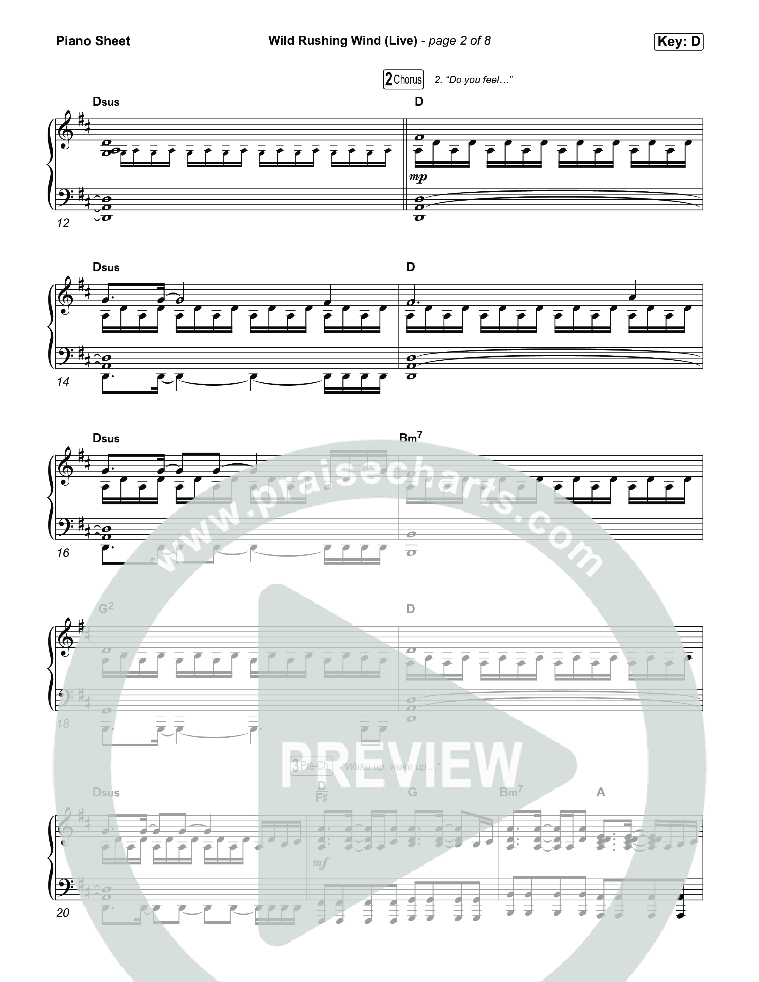 Wild Rushing Wind Piano Sheet (SEU Worship)