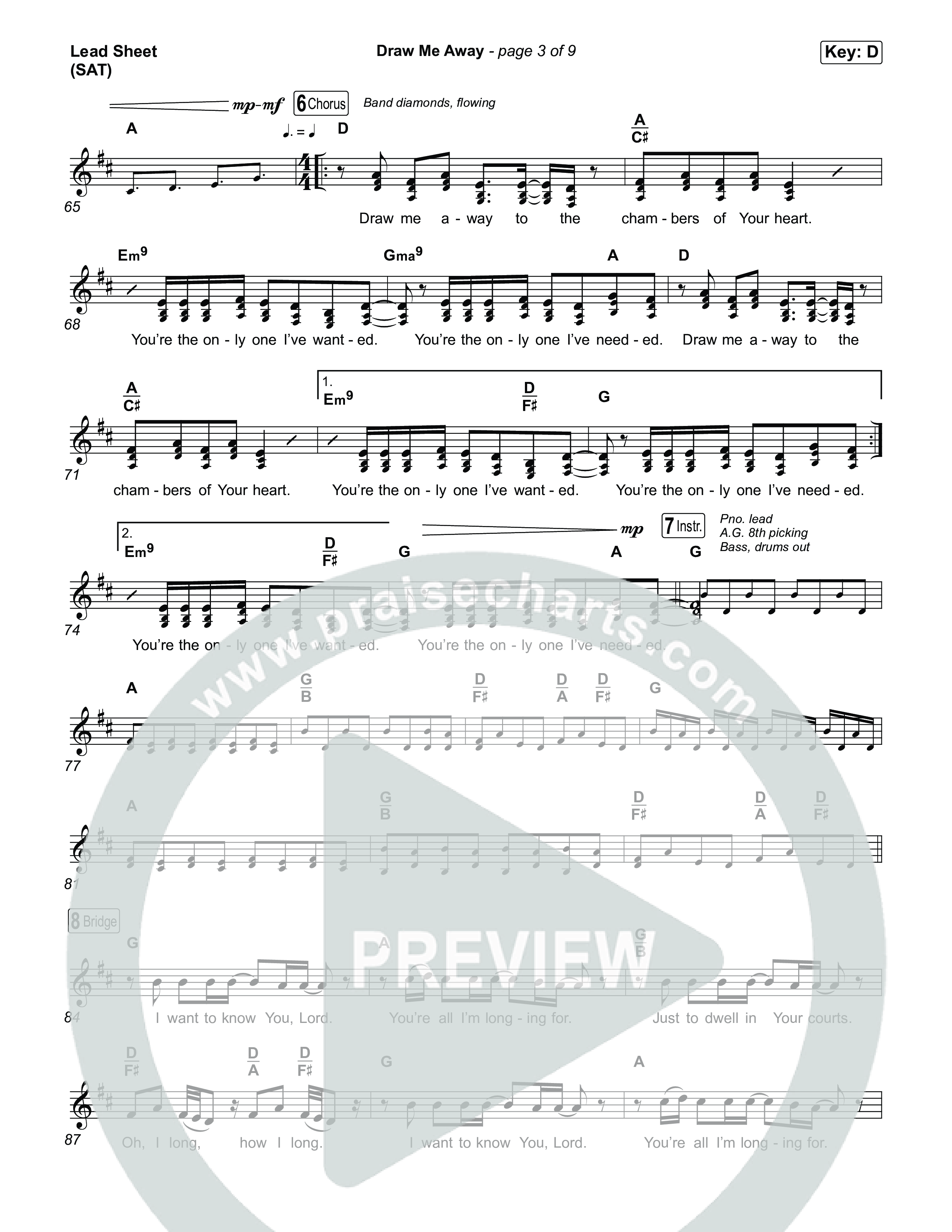Draw Me Away Lead Sheet (SAT) (Jesus Image)