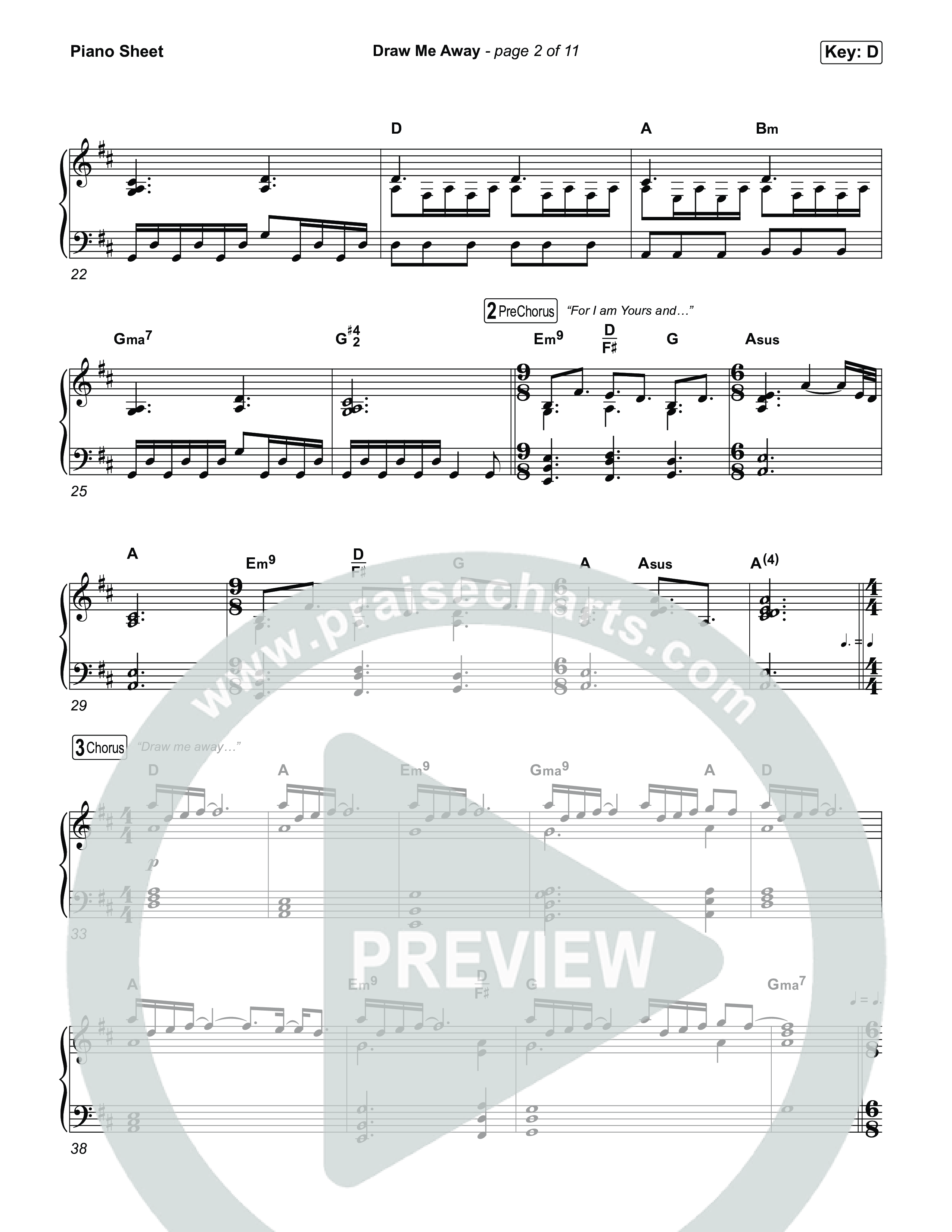 Draw Me Away Piano Sheet (Jesus Image)