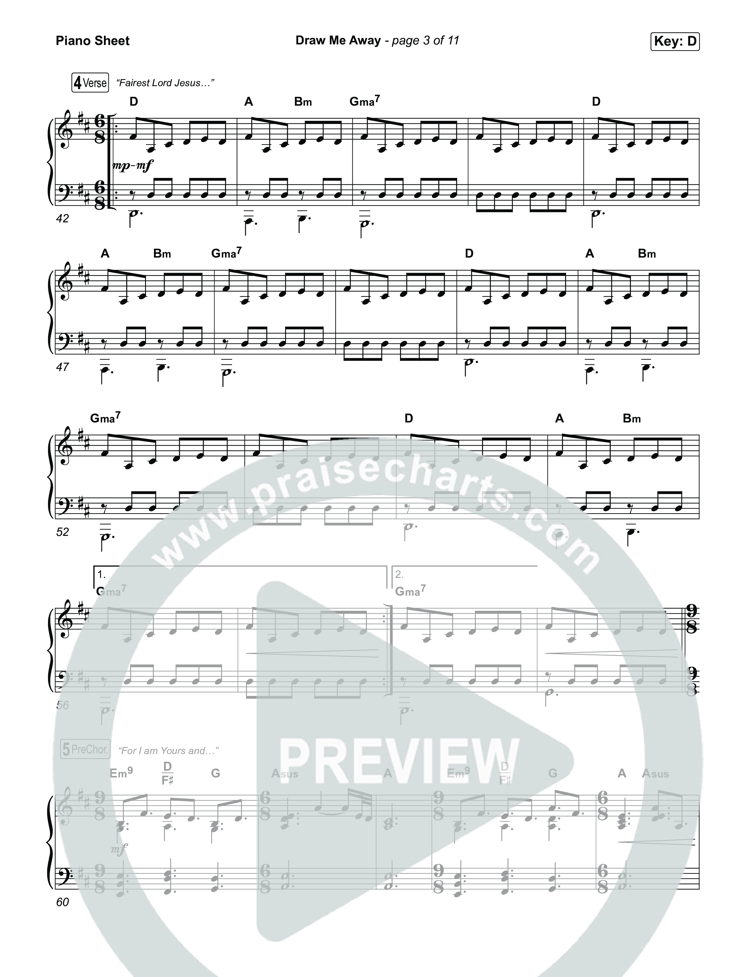 Draw Me Away Piano Sheet (Jesus Image)