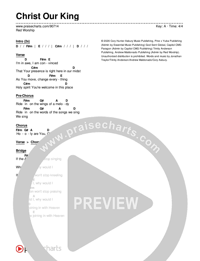 Christ Our King Chords & Lyrics (Red Worship)
