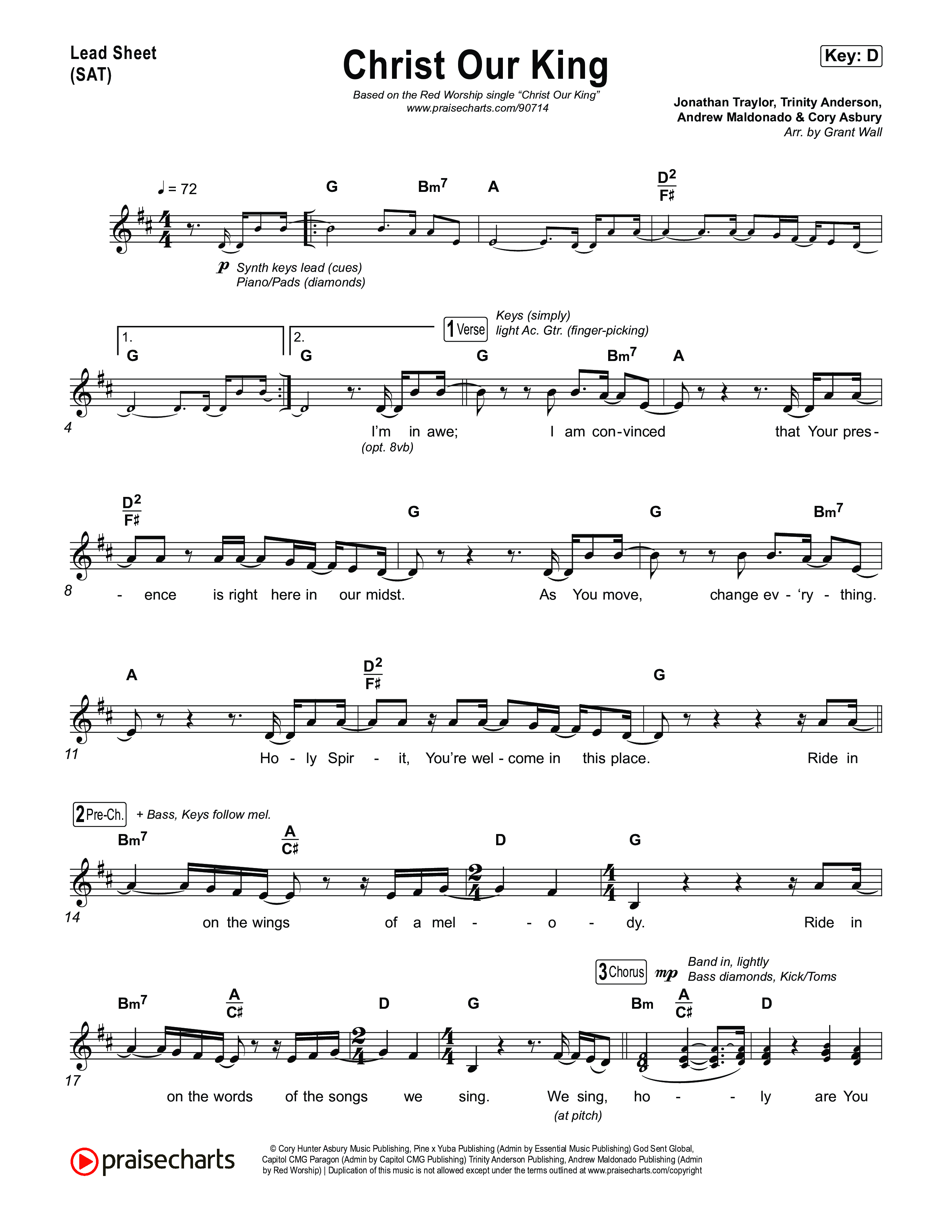 Christ Our King Lead Sheet (SAT) (Red Worship)