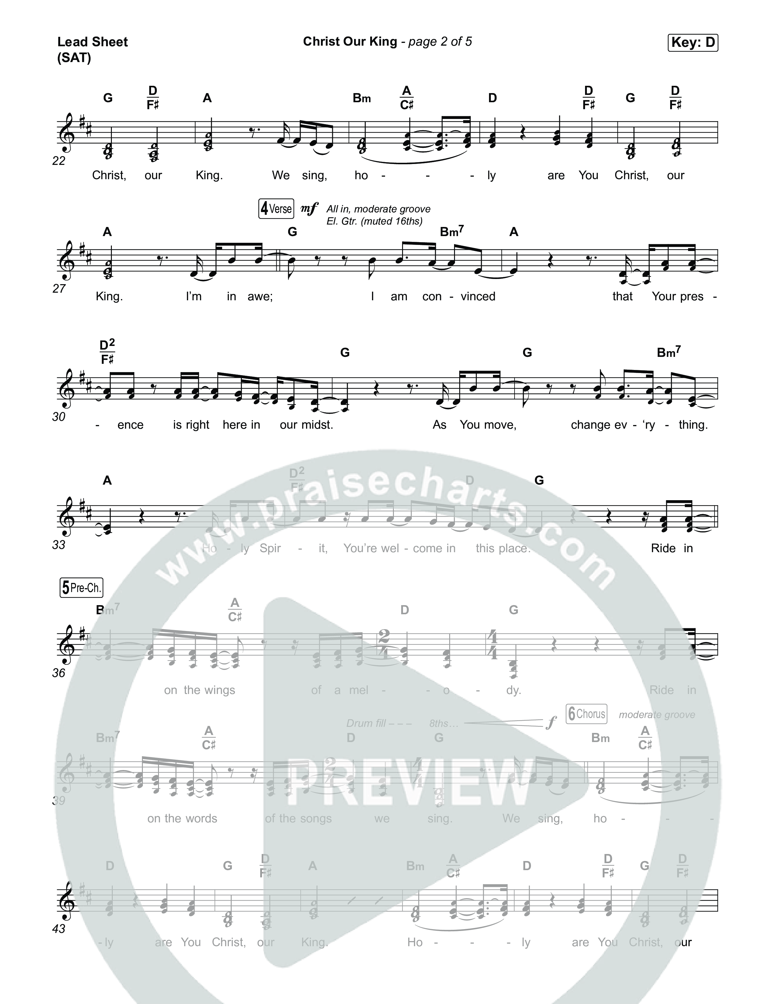 Christ Our King Lead Sheet (SAT) (Red Worship)