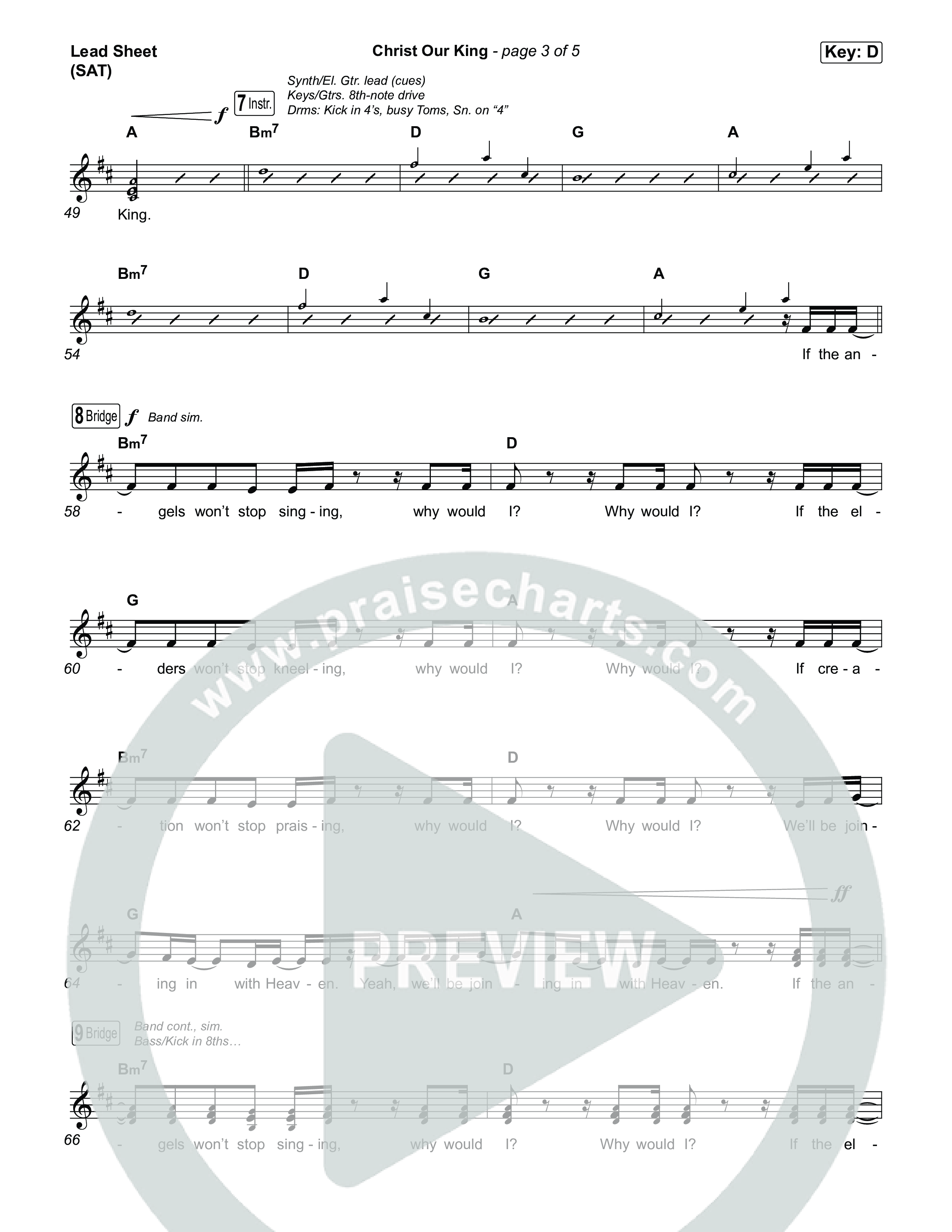 Christ Our King Lead Sheet (SAT) (Red Worship)