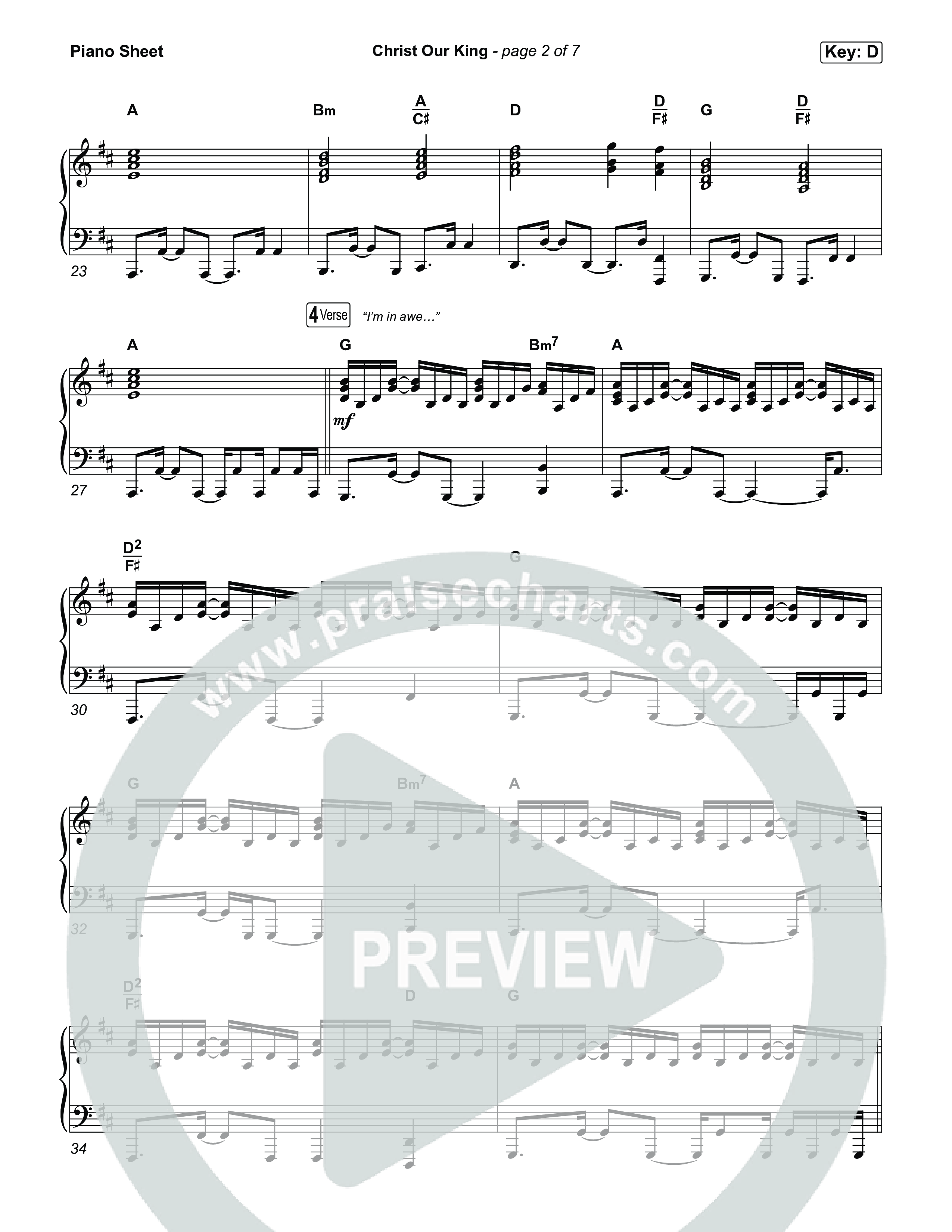 Christ Our King Piano Sheet (Red Worship)