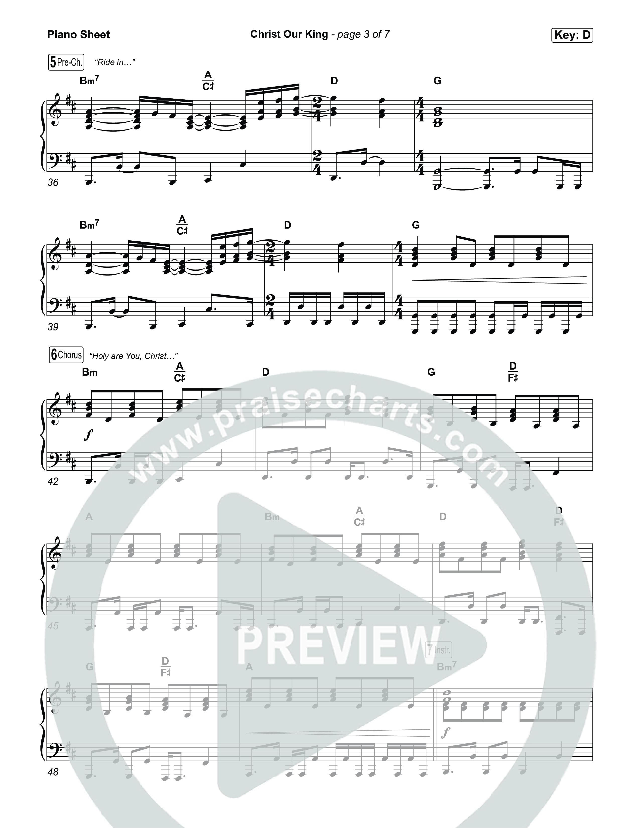 Christ Our King Piano Sheet (Red Worship)
