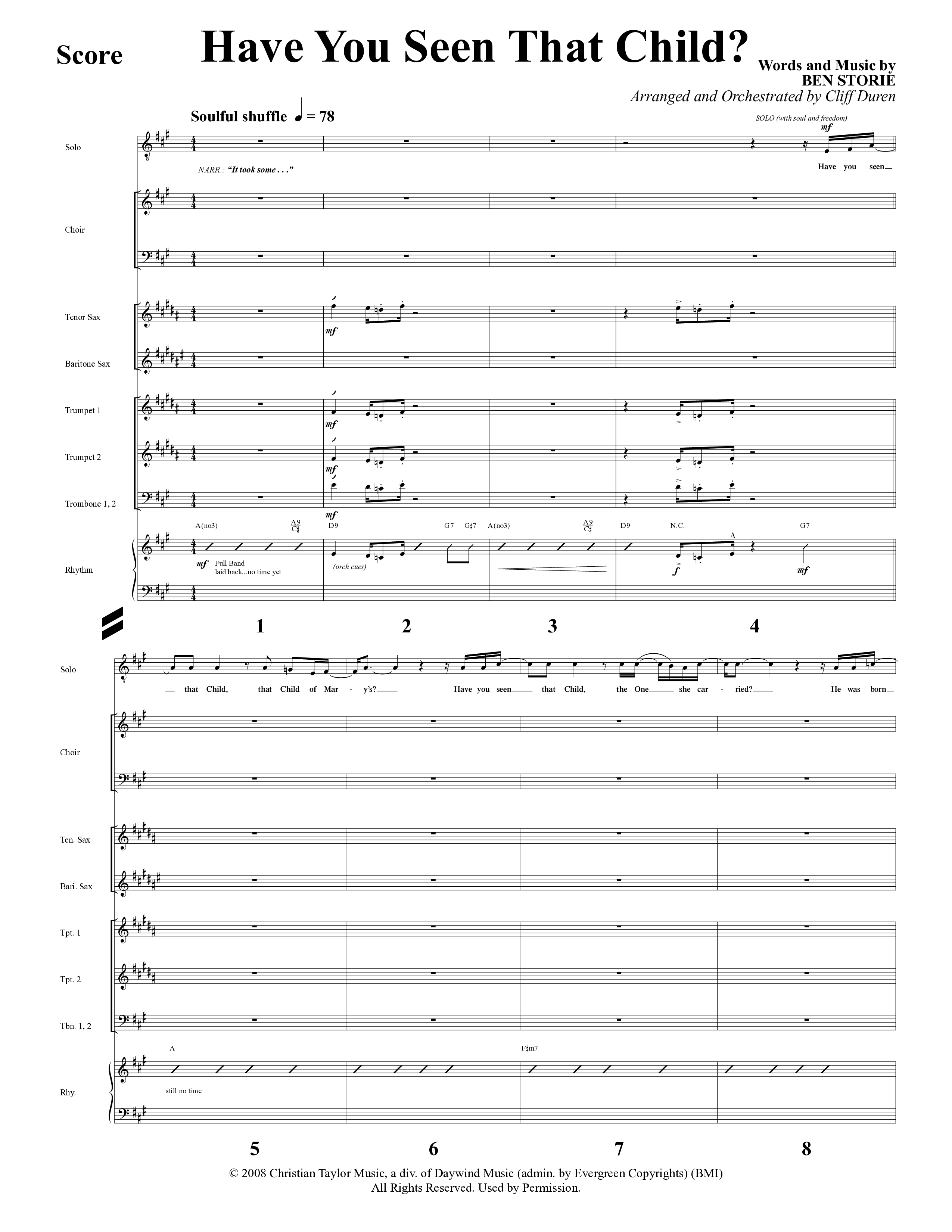The Star Still Shines (10 Song Choral Collection) Song 3 (Orchestration) (Arr. Cliff Duren)