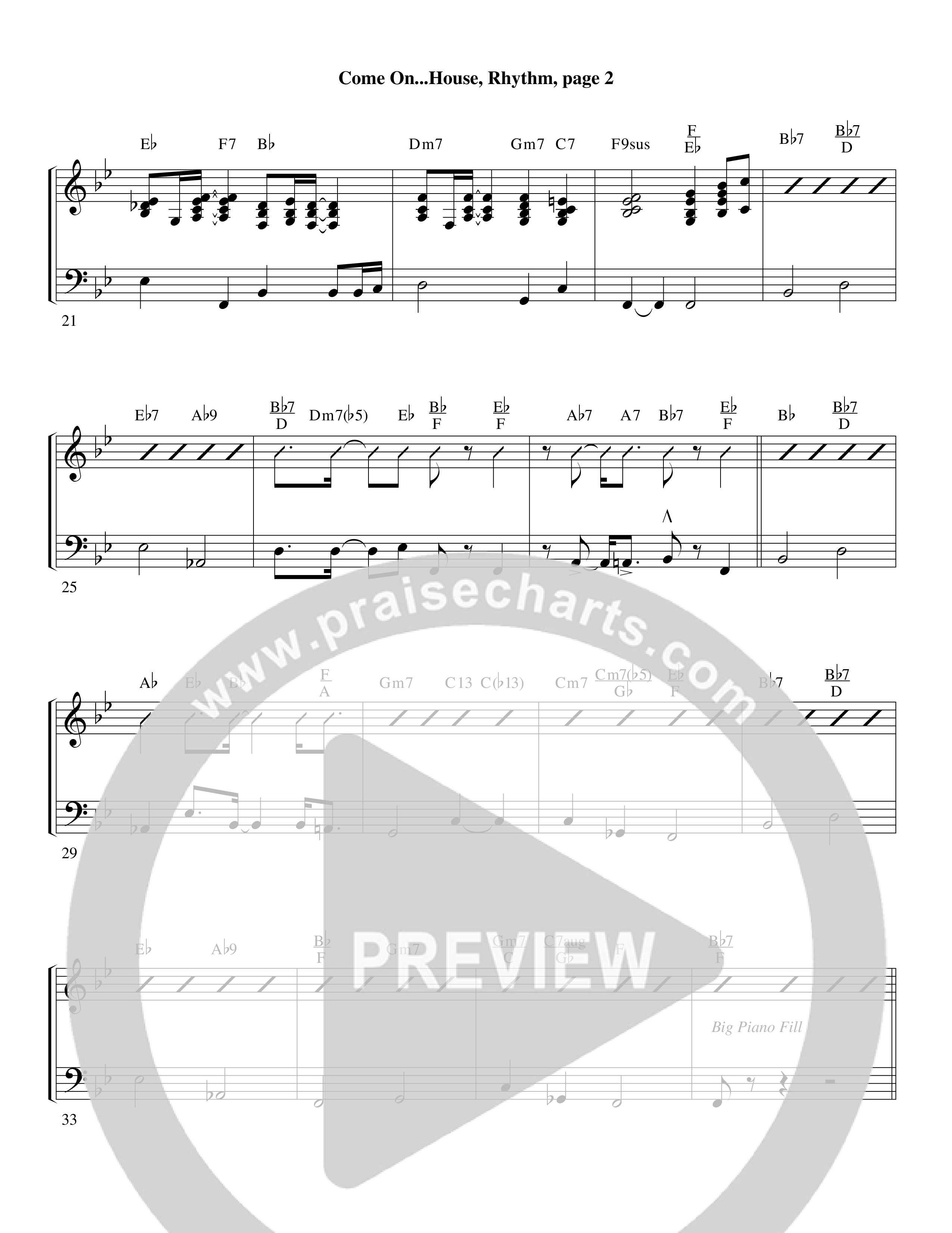 Come On into the House (Choral Anthem SATB) Rhythm Chart (Word Music Choral / Arr. David Clydesdale)