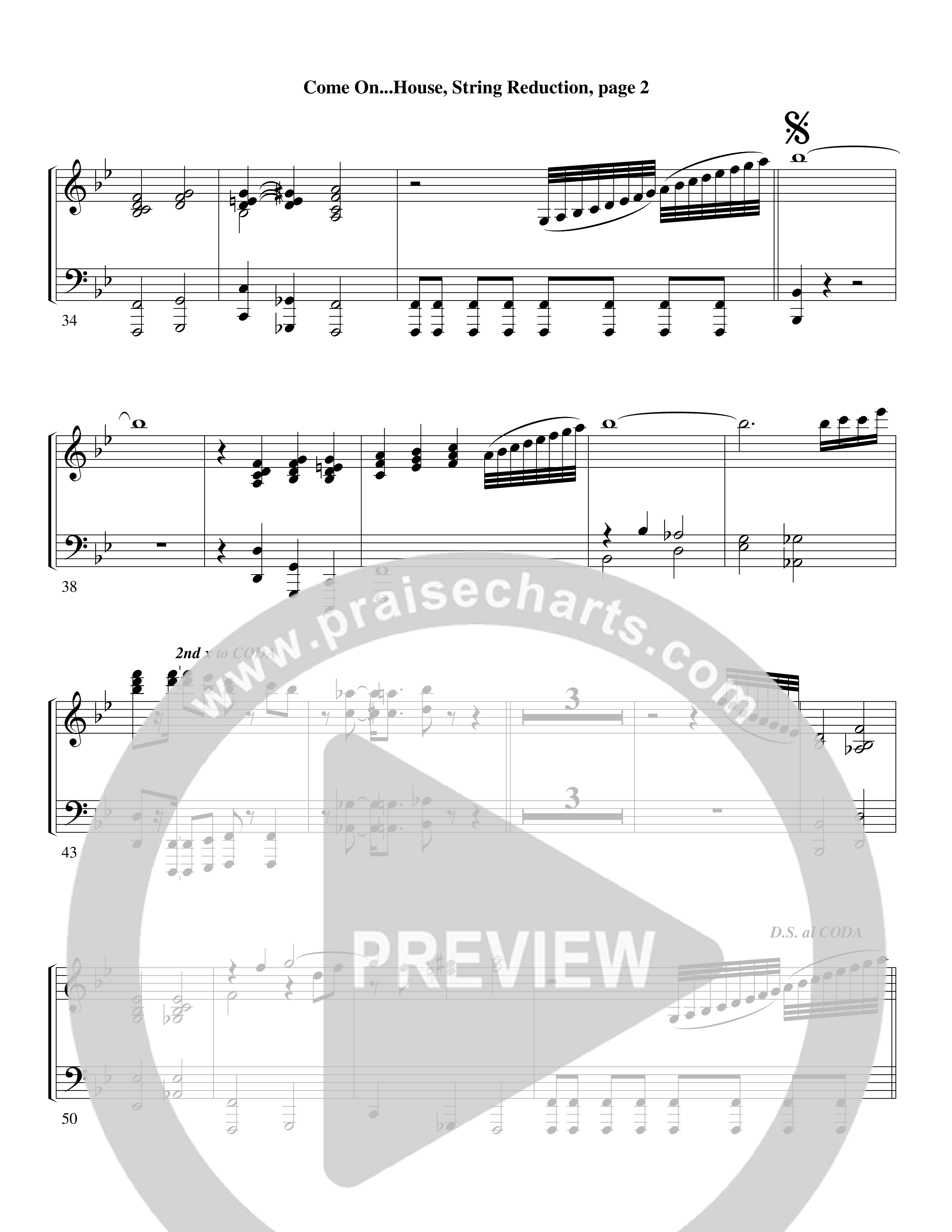 Come On into the House (Choral Anthem SATB) String Reduction (Word Music Choral / Arr. David Clydesdale)