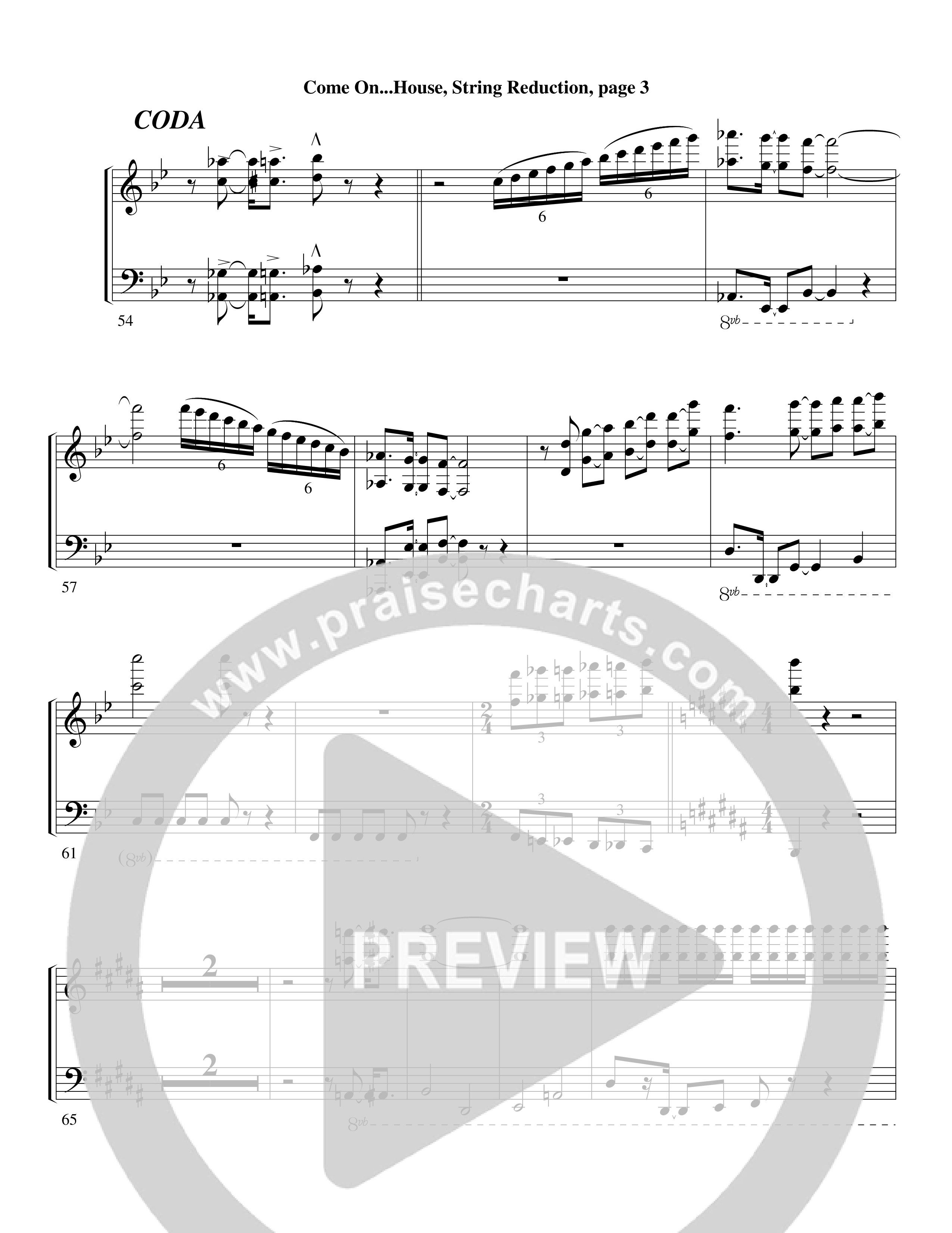 Come On into the House (Choral Anthem SATB) String Reduction (Word Music Choral / Arr. David Clydesdale)