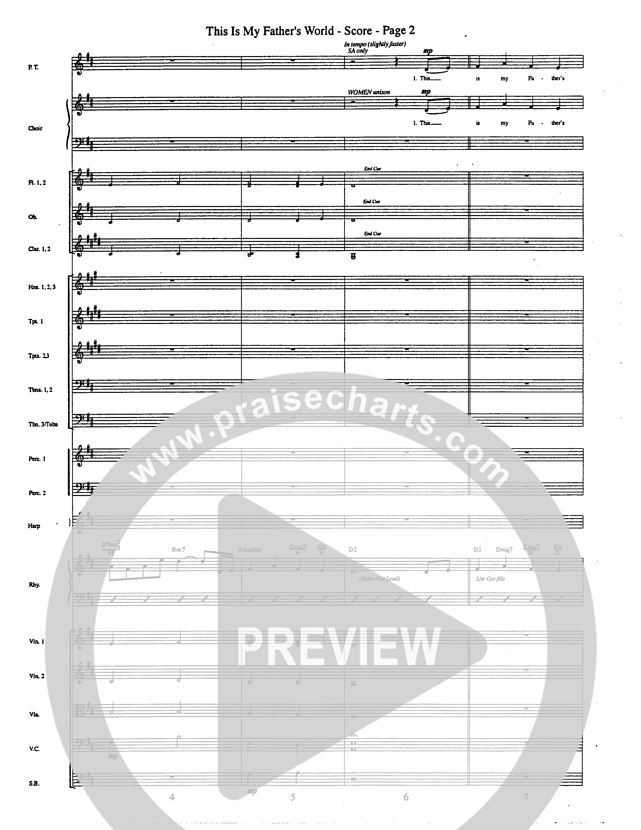 This Is My Father's World (Choral Anthem SATB) Orchestration (Word Music Choral / Orch. Lee Poquette)