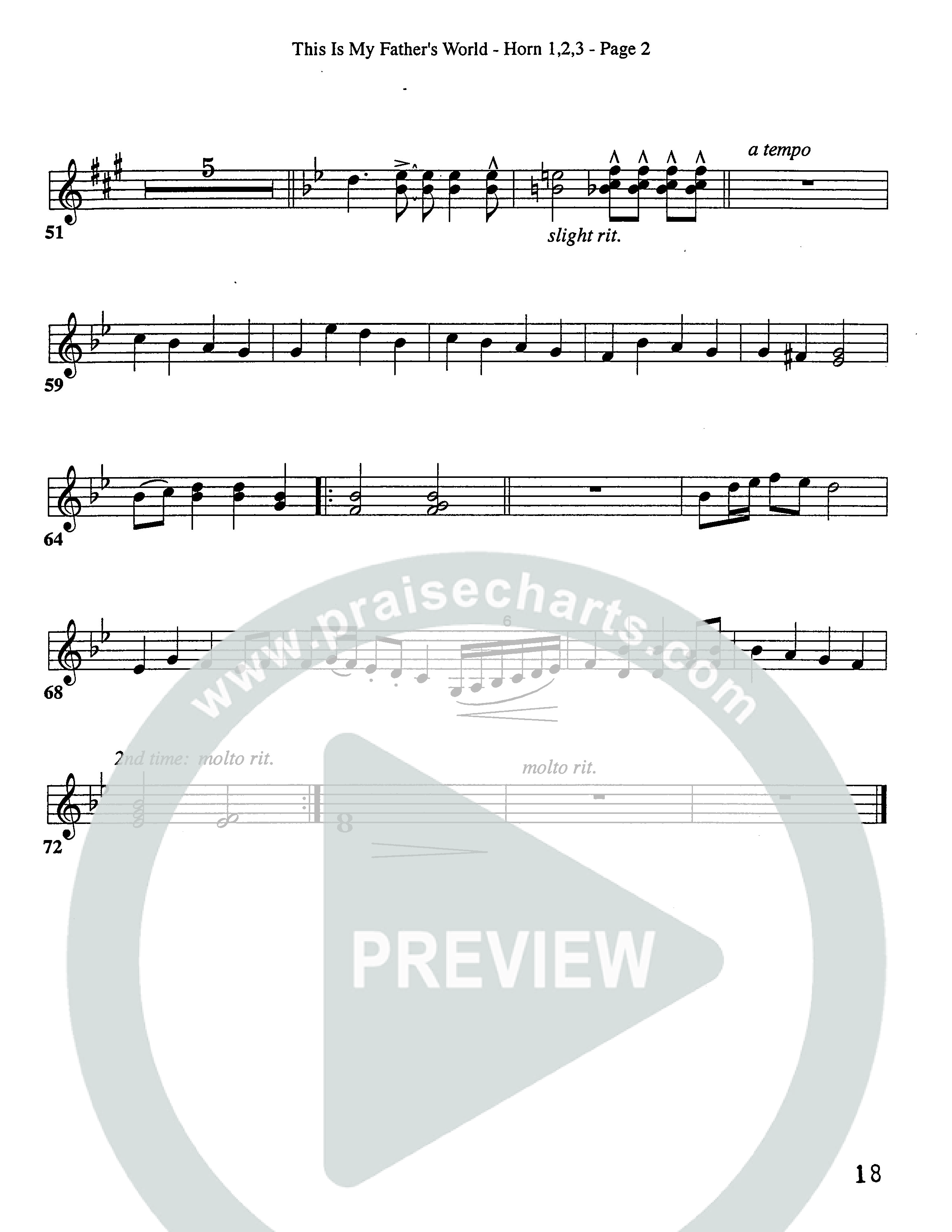 This Is My Father's World (Choral Anthem SATB) French Horn (Word Music Choral / Orch. Lee Poquette)
