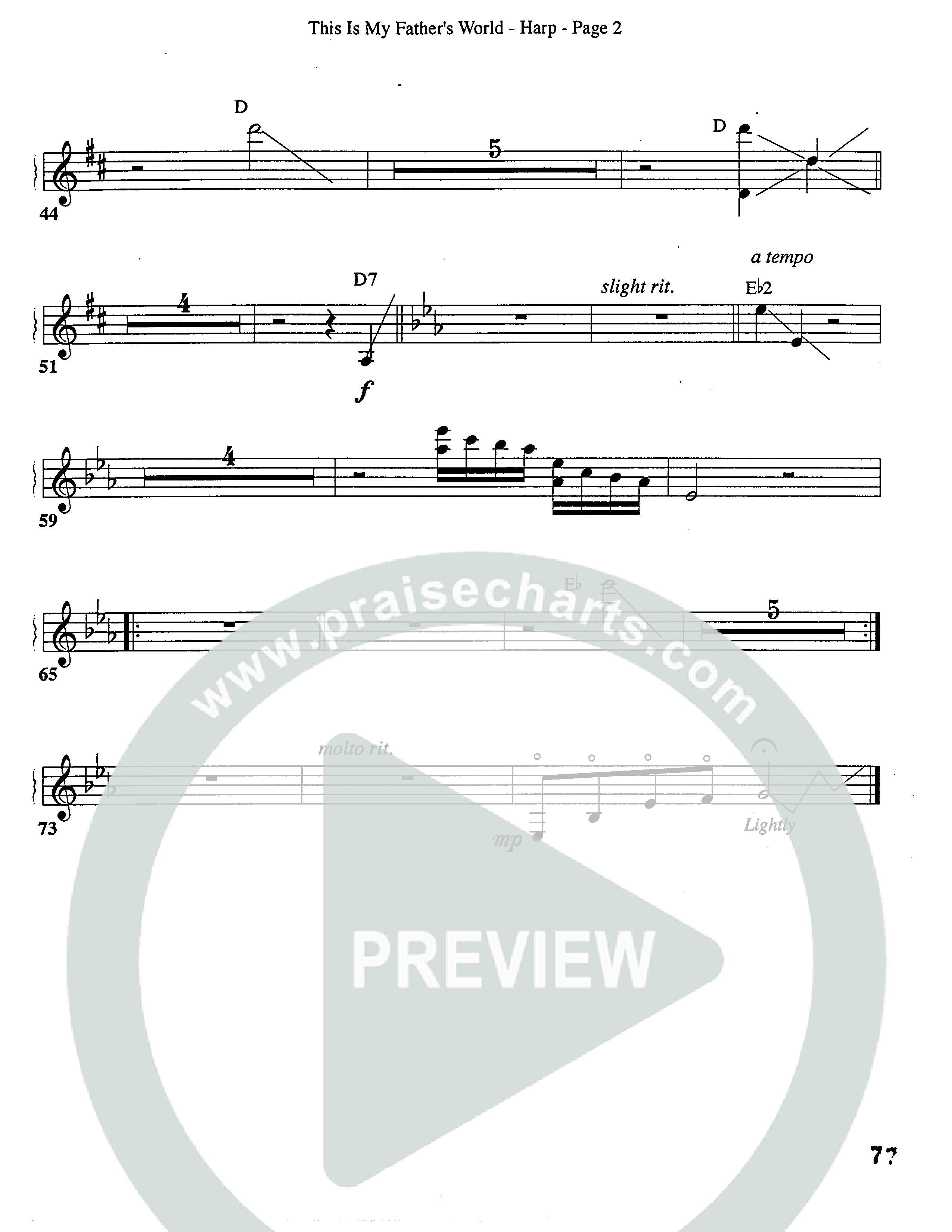 This Is My Father's World (Choral Anthem SATB) Harp (Word Music Choral / Orch. Lee Poquette)
