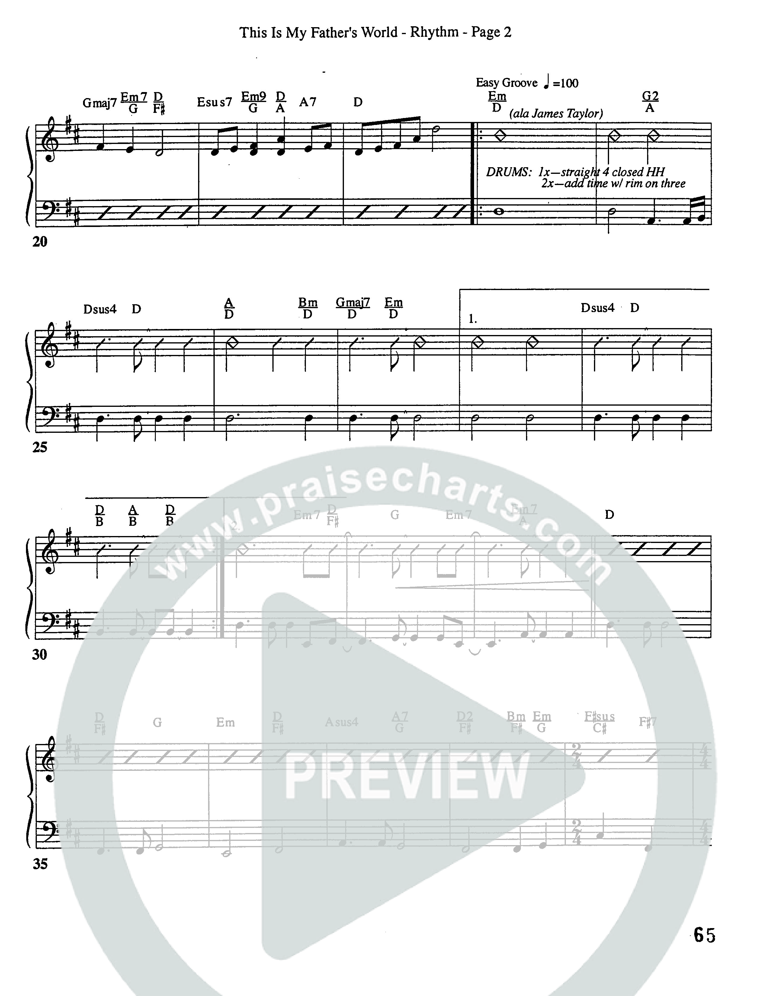 This Is My Father's World (Choral Anthem SATB) Rhythm Chart (Word Music Choral / Orch. Lee Poquette)