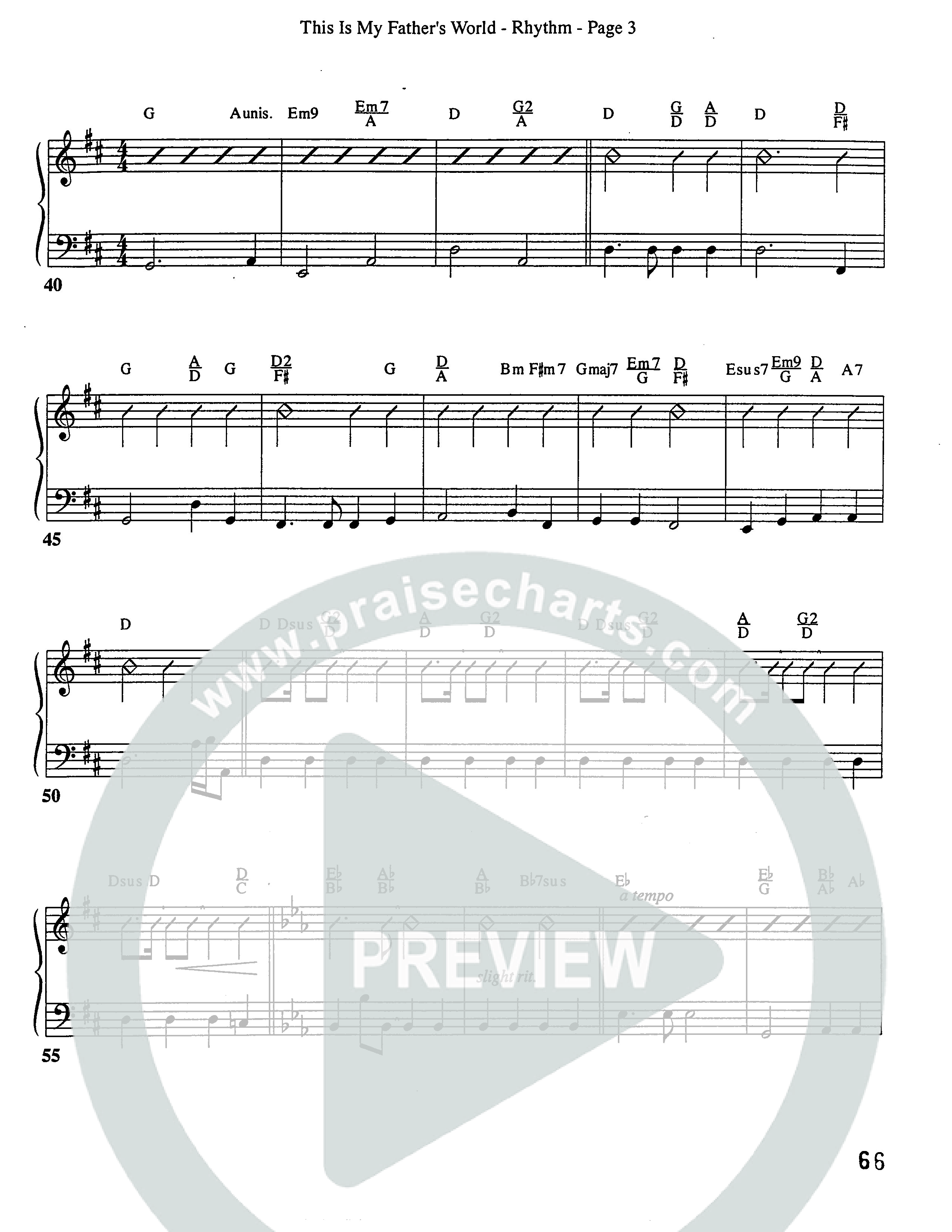 This Is My Father's World (Choral Anthem SATB) Rhythm Chart (Word Music Choral / Orch. Lee Poquette)