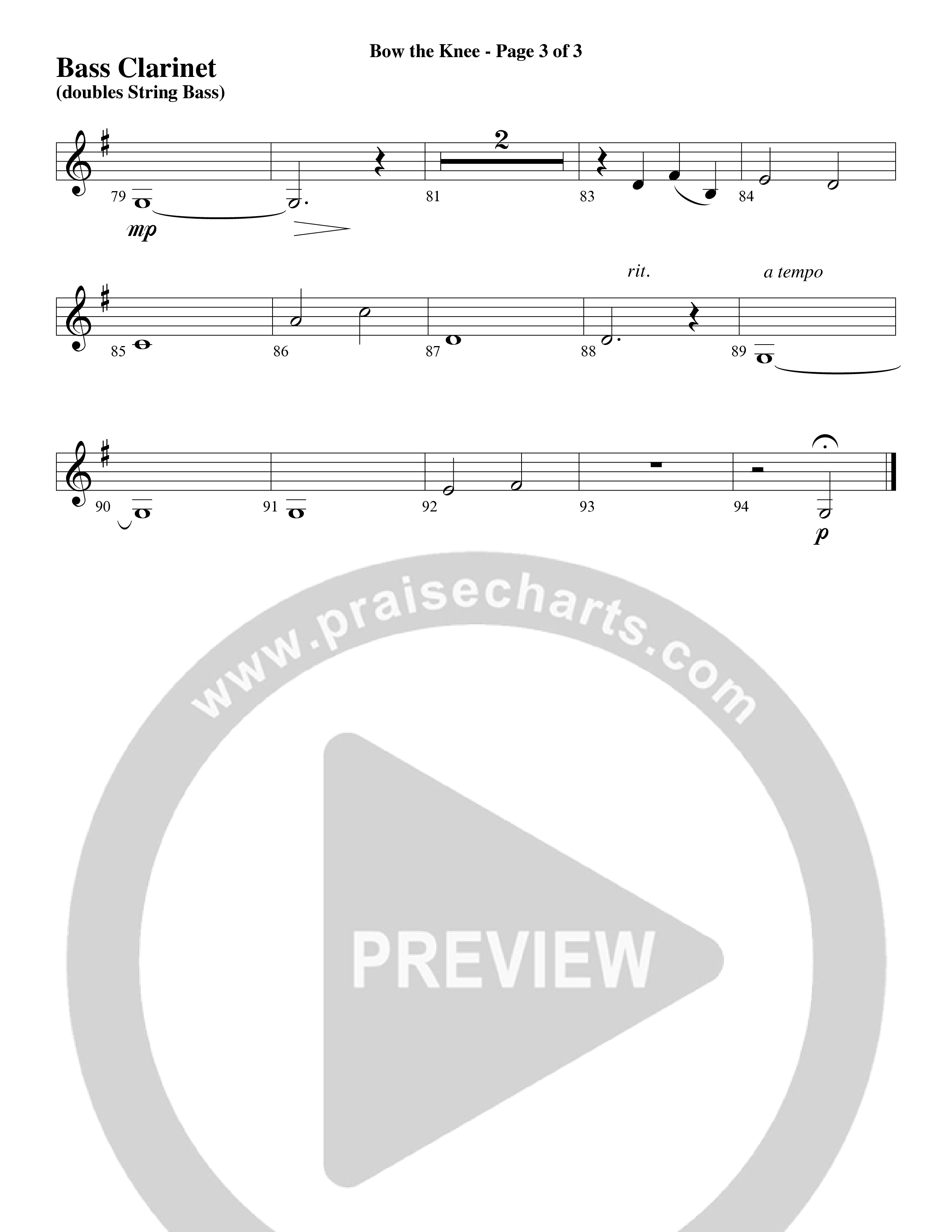 Bow The Knee (Choral Anthem SATB) Bass Clarinet (Word Music Choral / Robert Sterling)