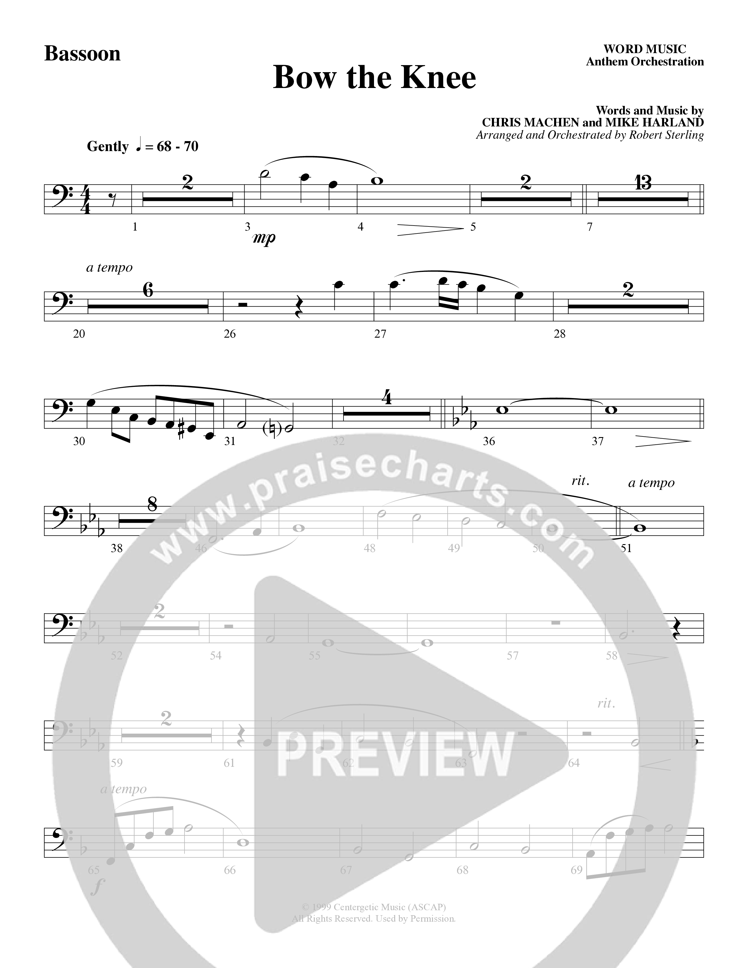 Bow The Knee (Choral Anthem SATB) Bassoon (Word Music Choral / Robert Sterling)