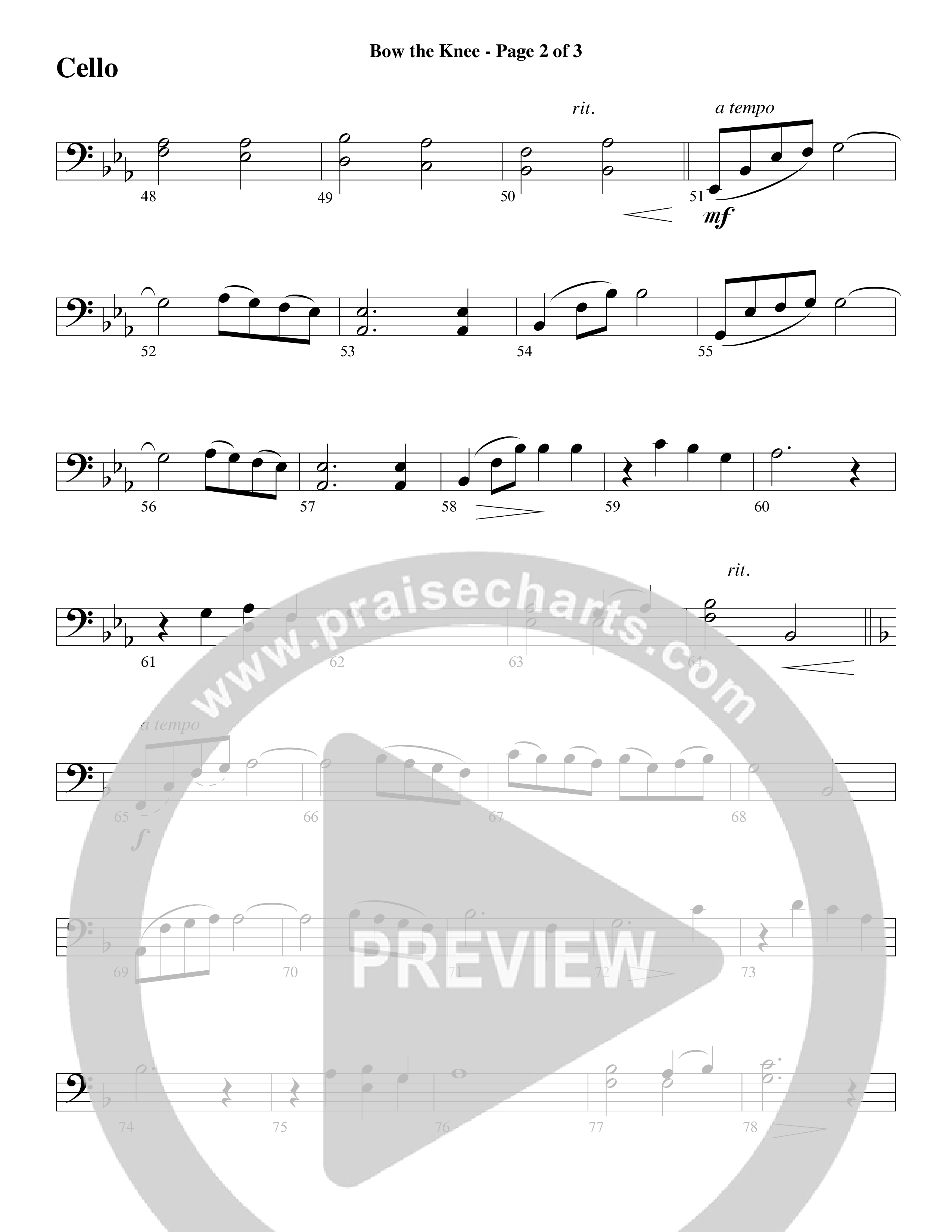 Bow The Knee (Choral Anthem SATB) Cello (Word Music Choral / Robert Sterling)