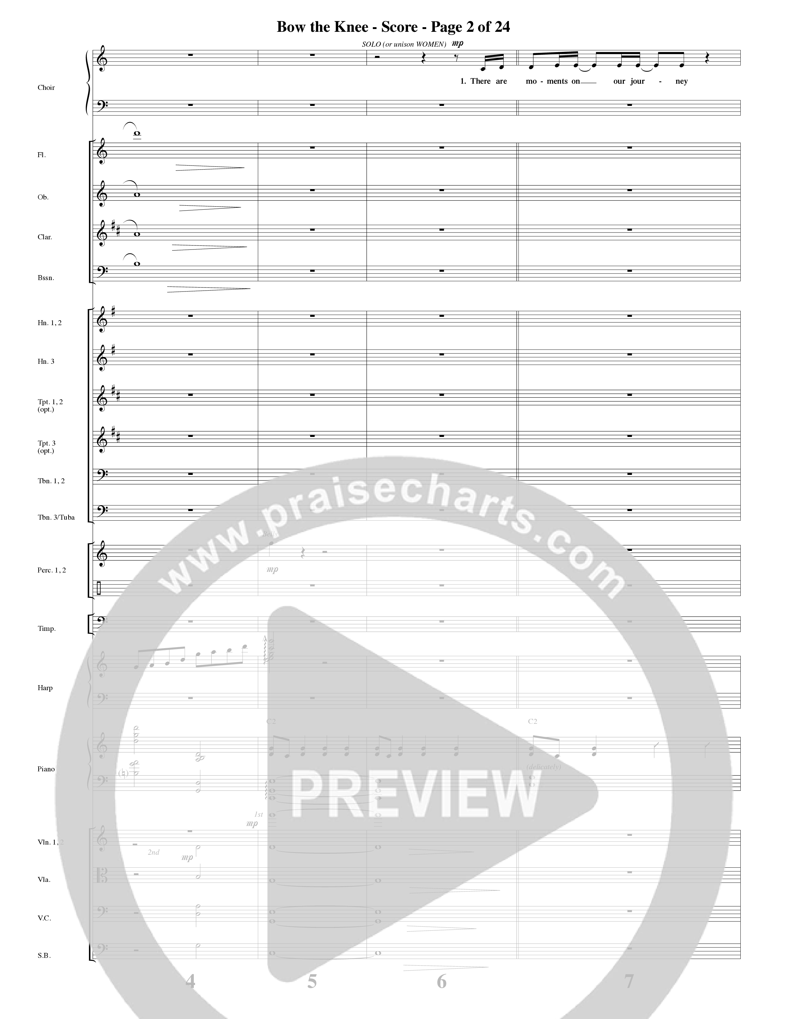 Bow The Knee (Choral Anthem SATB) Orchestration (Word Music Choral / Robert Sterling)