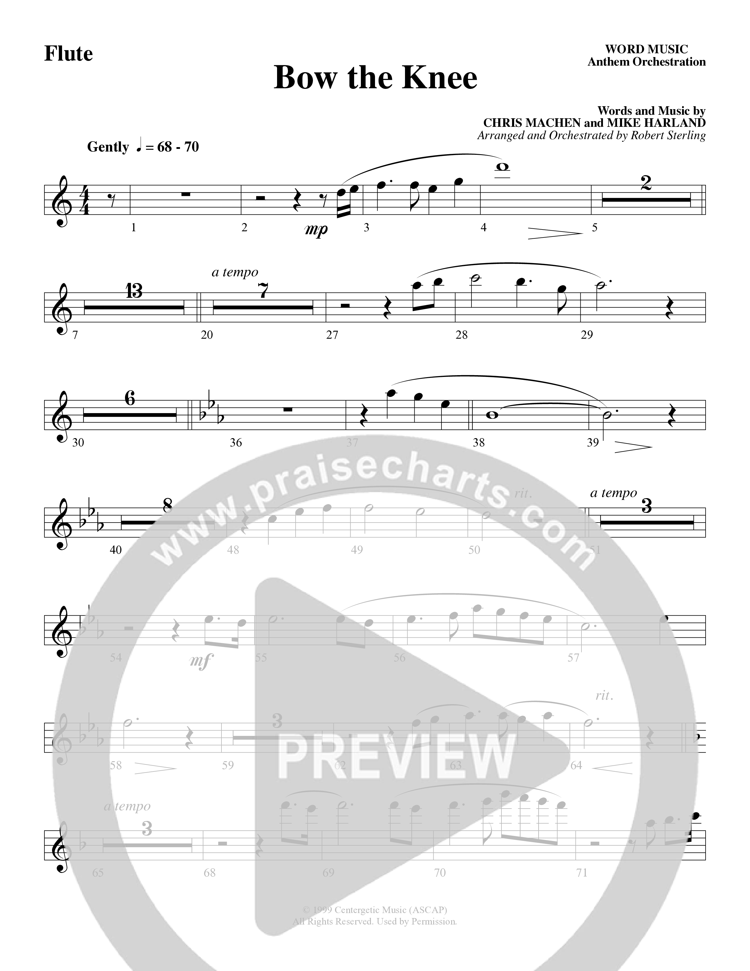 Bow The Knee (Choral Anthem SATB) Flute (Word Music Choral / Robert Sterling)