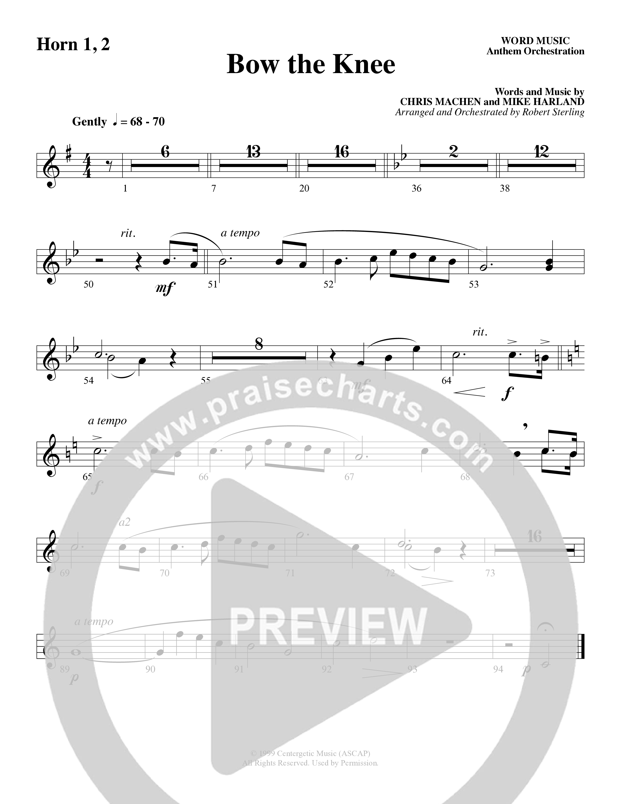 Bow The Knee (Choral Anthem SATB) French Horn (Word Music Choral / Robert Sterling)