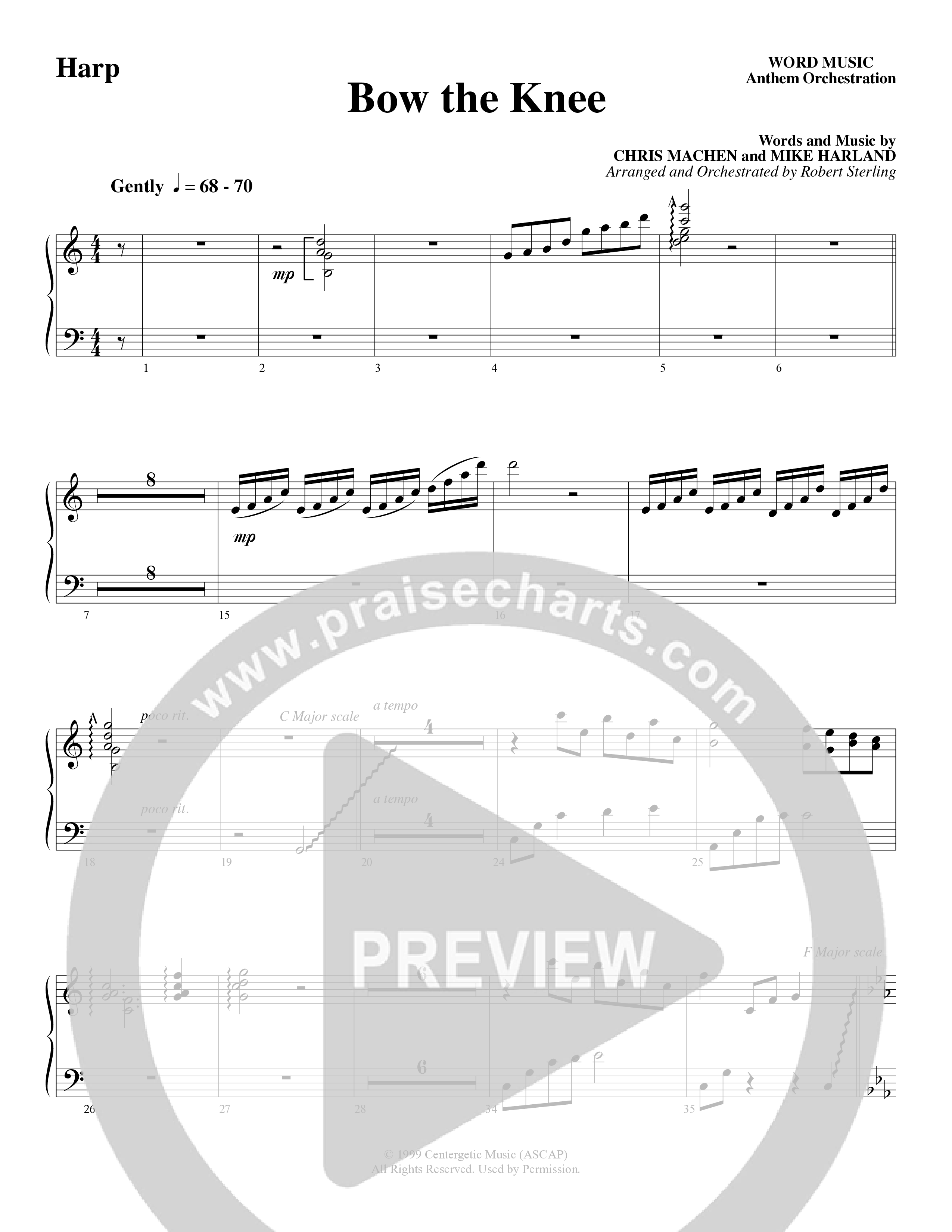 Bow The Knee (Choral Anthem SATB) Harp (Word Music Choral / Robert Sterling)