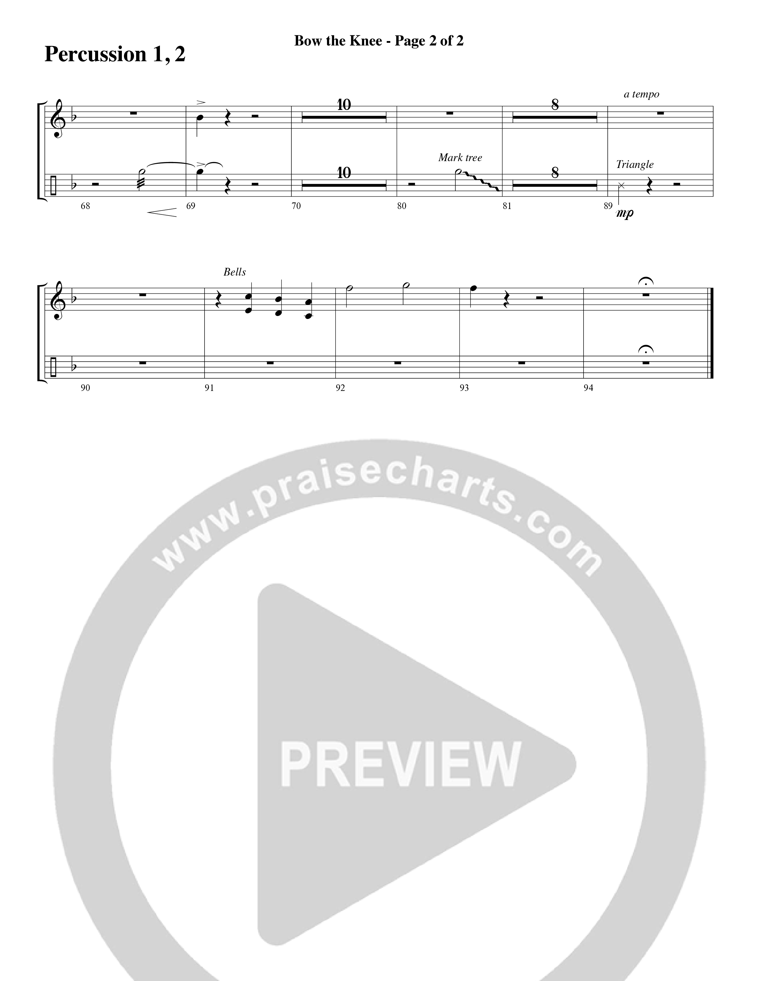 Bow The Knee (Choral Anthem SATB) Percussion (Word Music Choral / Robert Sterling)